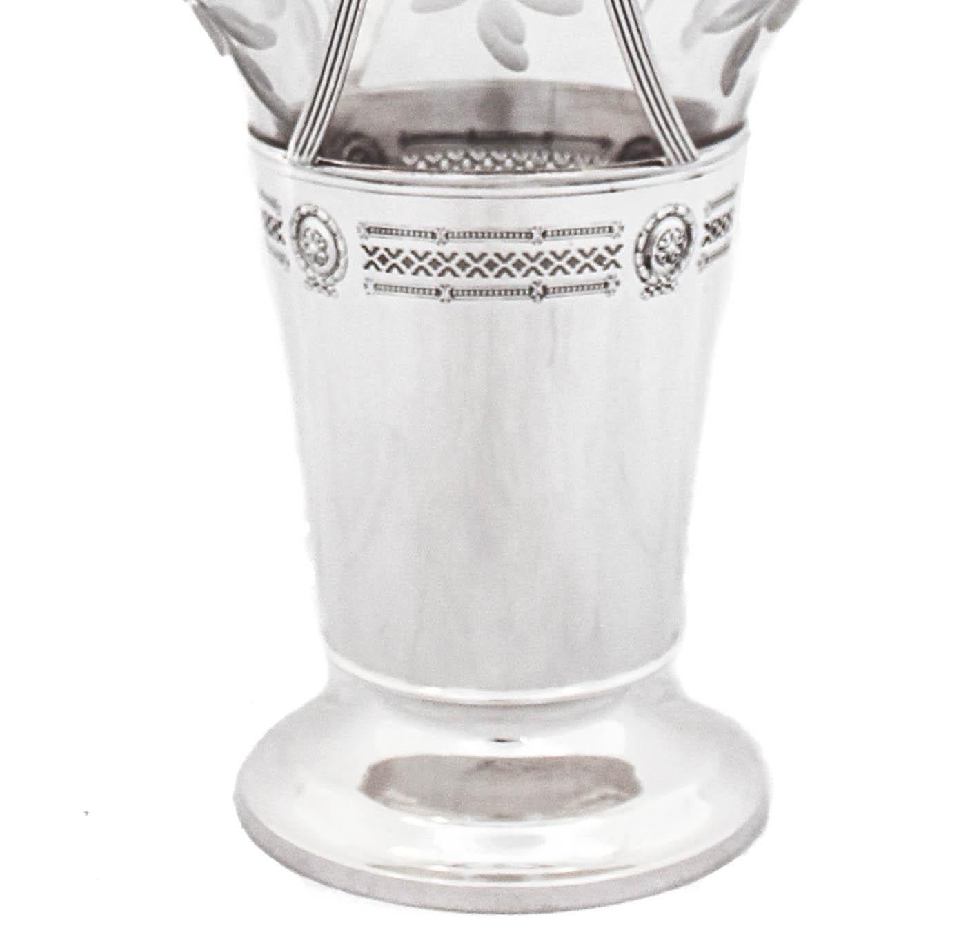American Sterling Silver Vase/Basket For Sale