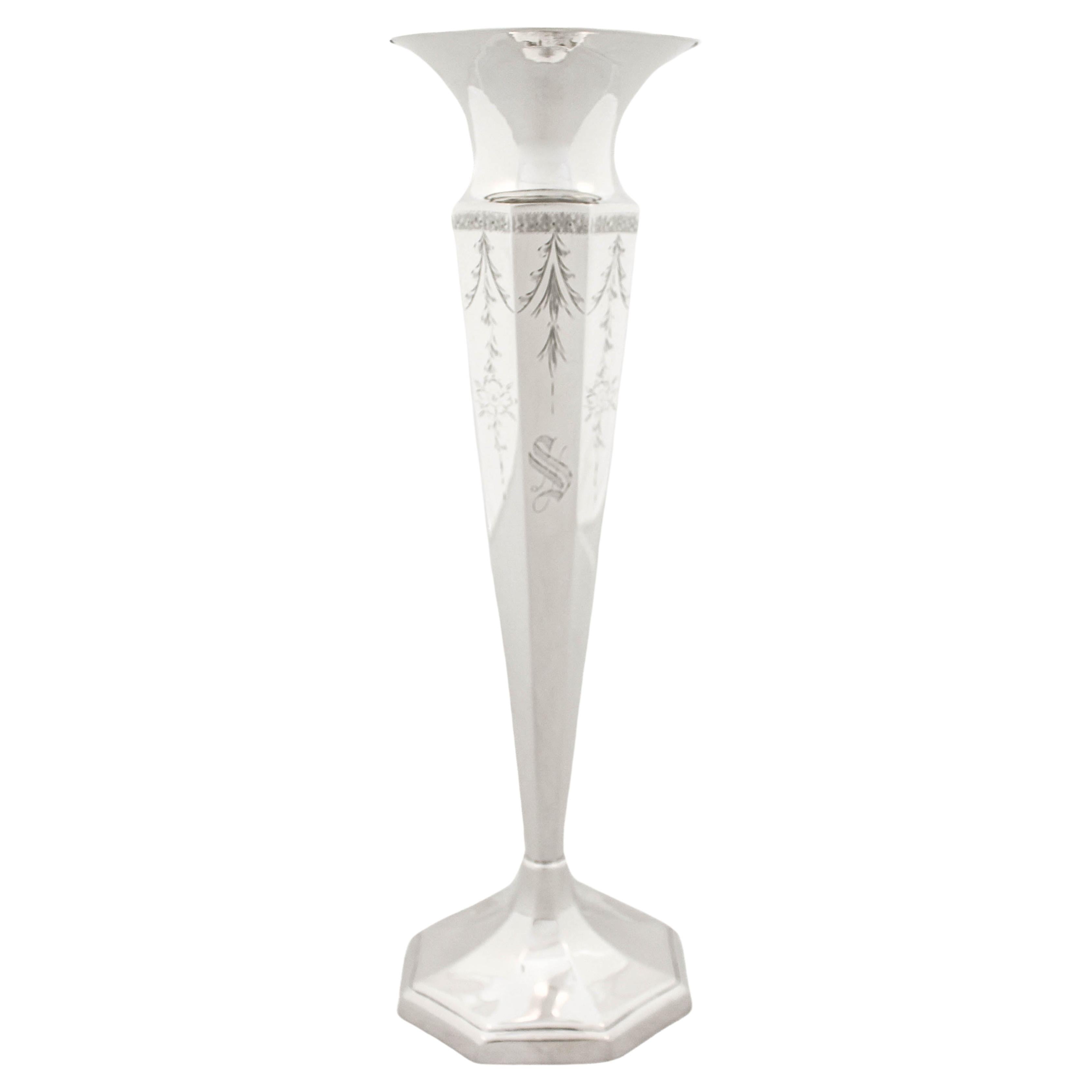 Sterling Silver Vase For Sale