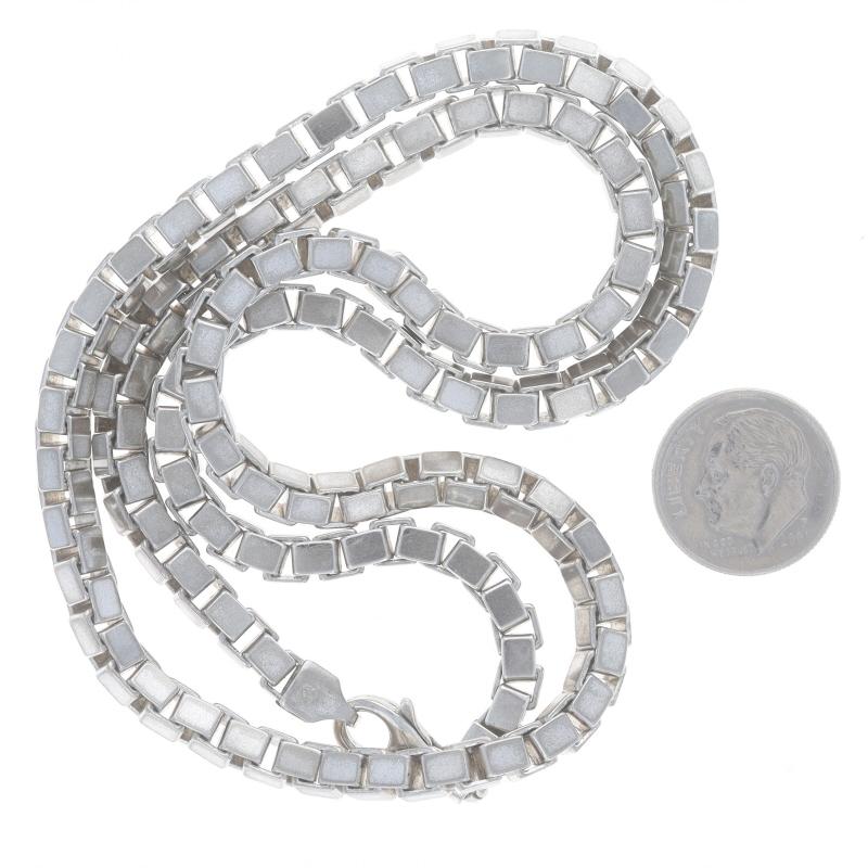 Women's or Men's Sterling Silver Venetian Box Chain Necklace 22