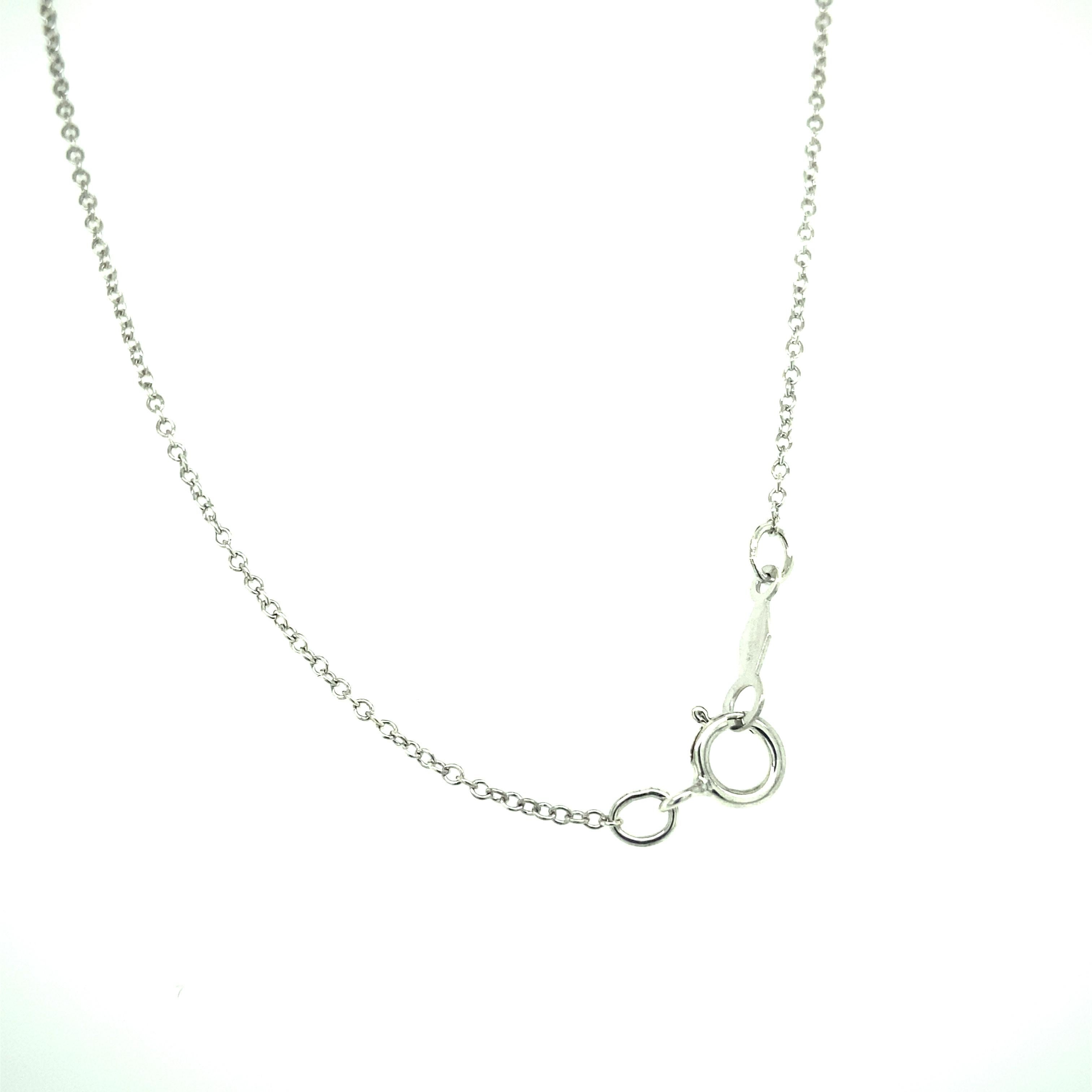 Round Cut Sterling Silver Vermeil Diamond Pendant Necklace