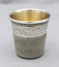 Sterling Silver & Vermeil Giant Thimble Shot Glass, Late 19th Century
