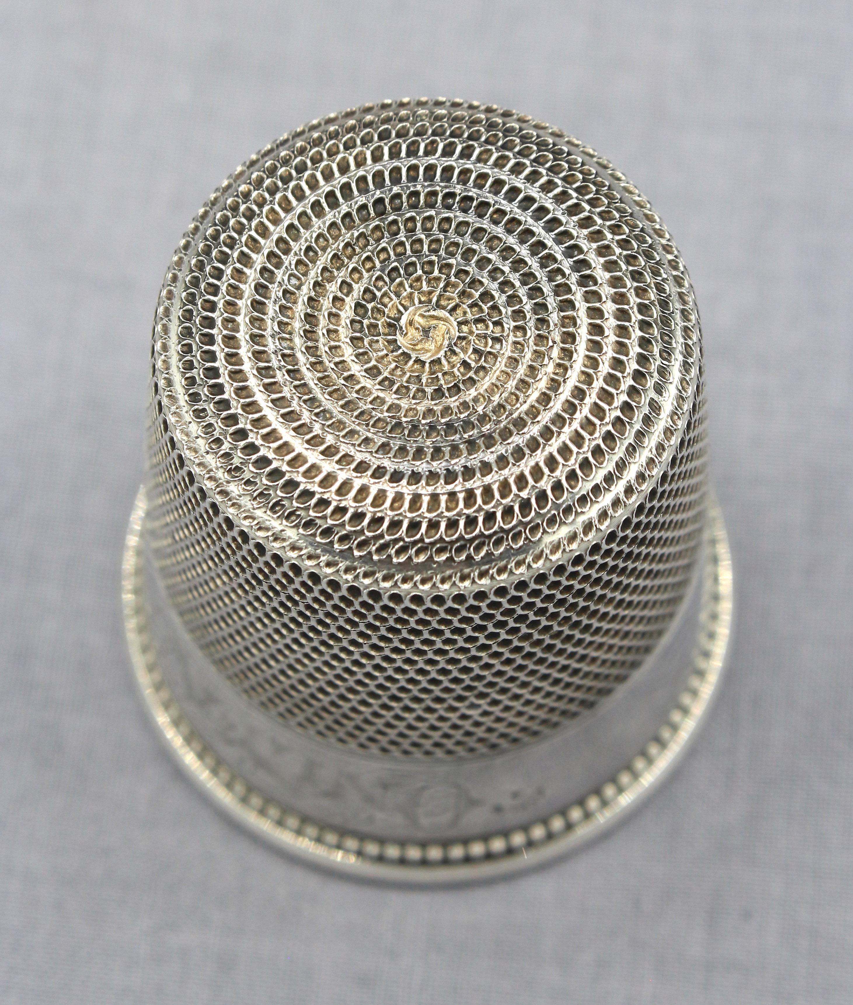Sterling Silver & Vermeil Giant Thimble Shot Glass, Late 19th Century In Good Condition In Chapel Hill, NC