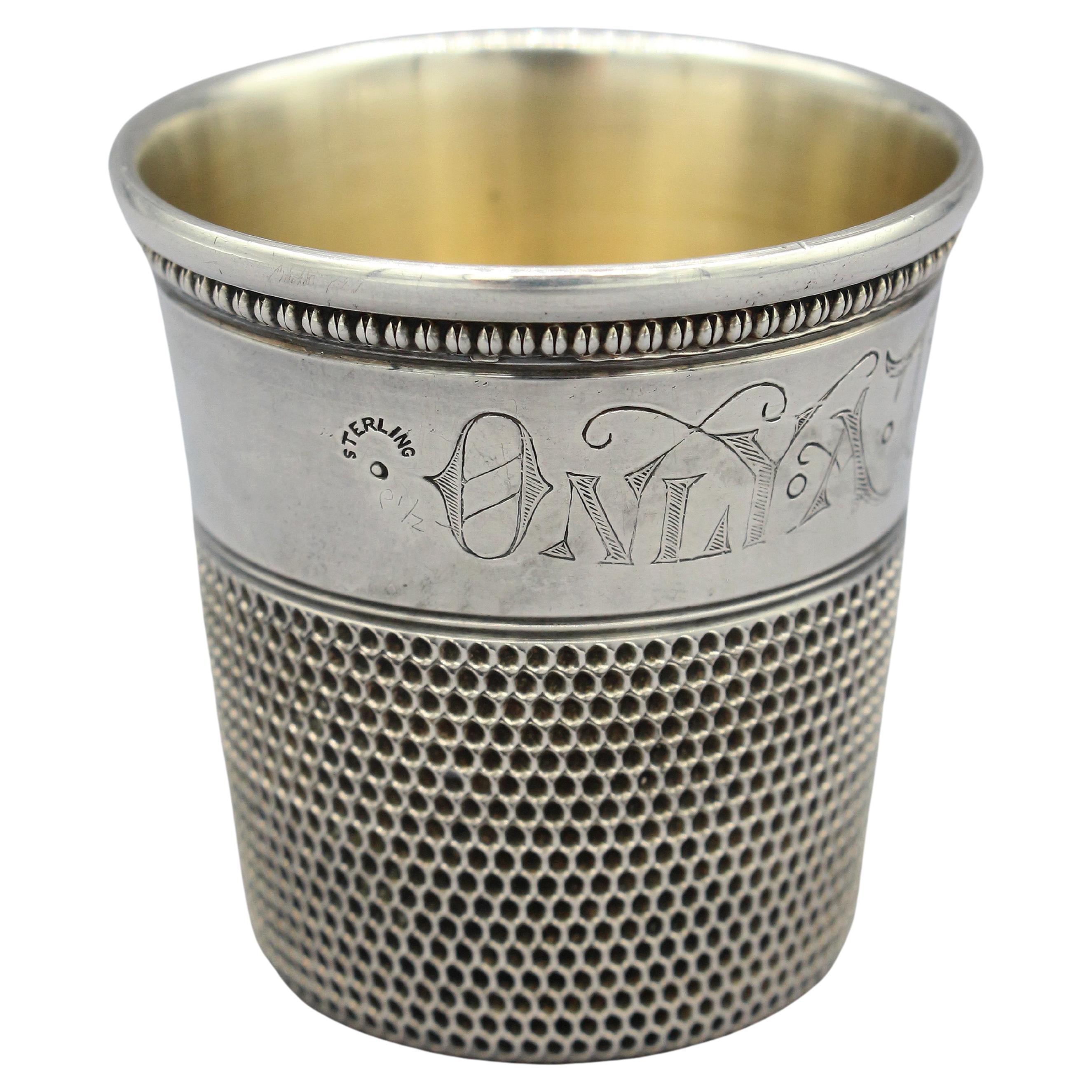 Sterling Silver & Vermeil Giant Thimble Shot Glass, Late 19th Century