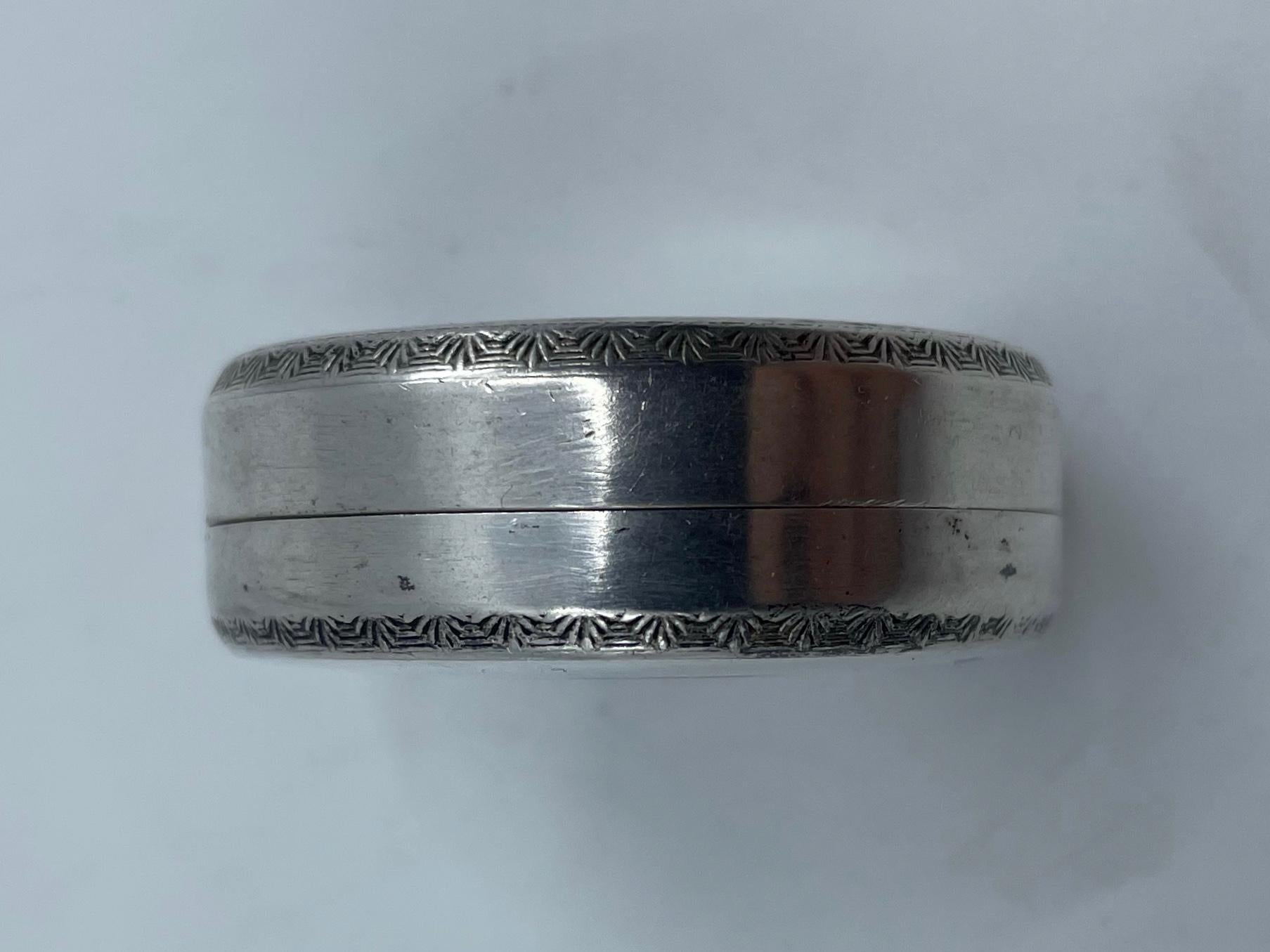 20th Century Sterling Silver Victor Emanuel Pill Box For Sale