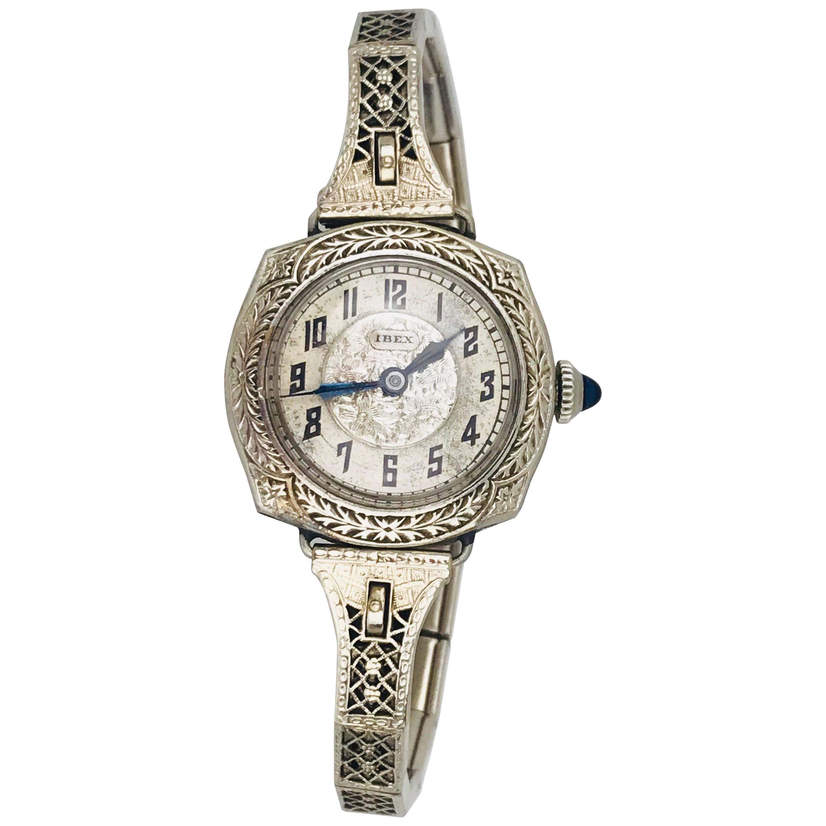 Sterling Silver Victorian, 15 Jewel Manual Wind, Ibex Watch For Sale