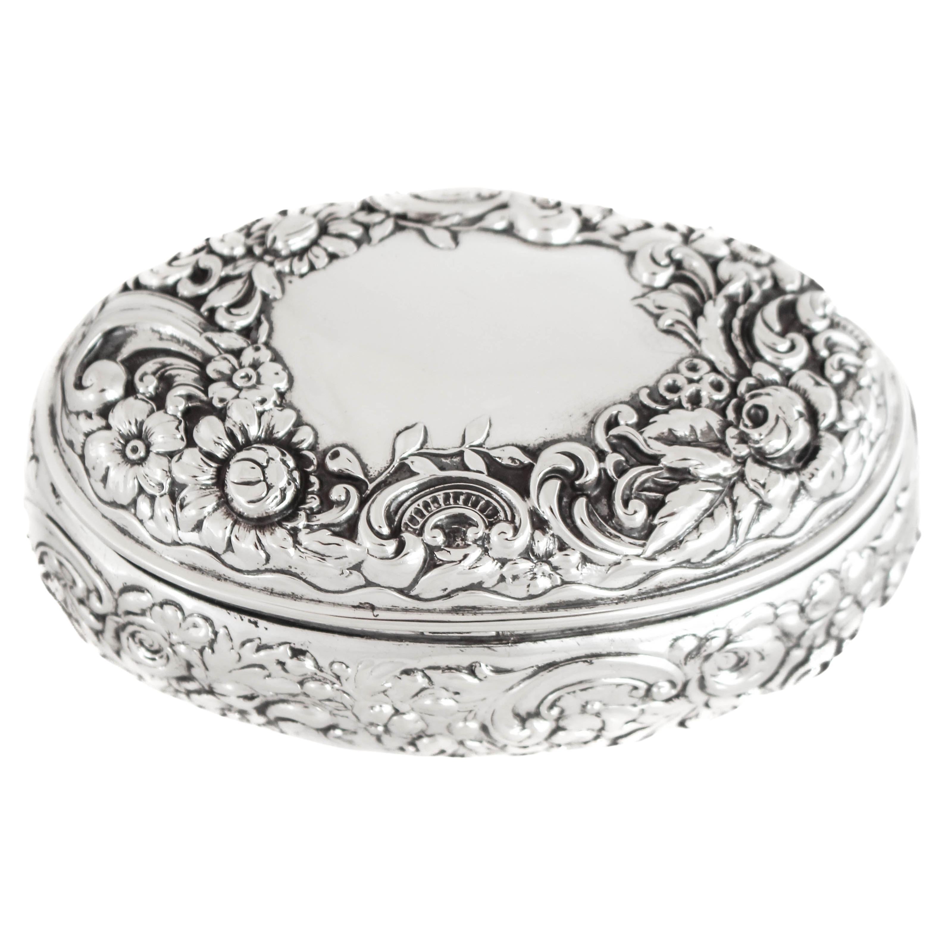 Sterling Silver Victorian Box For Sale