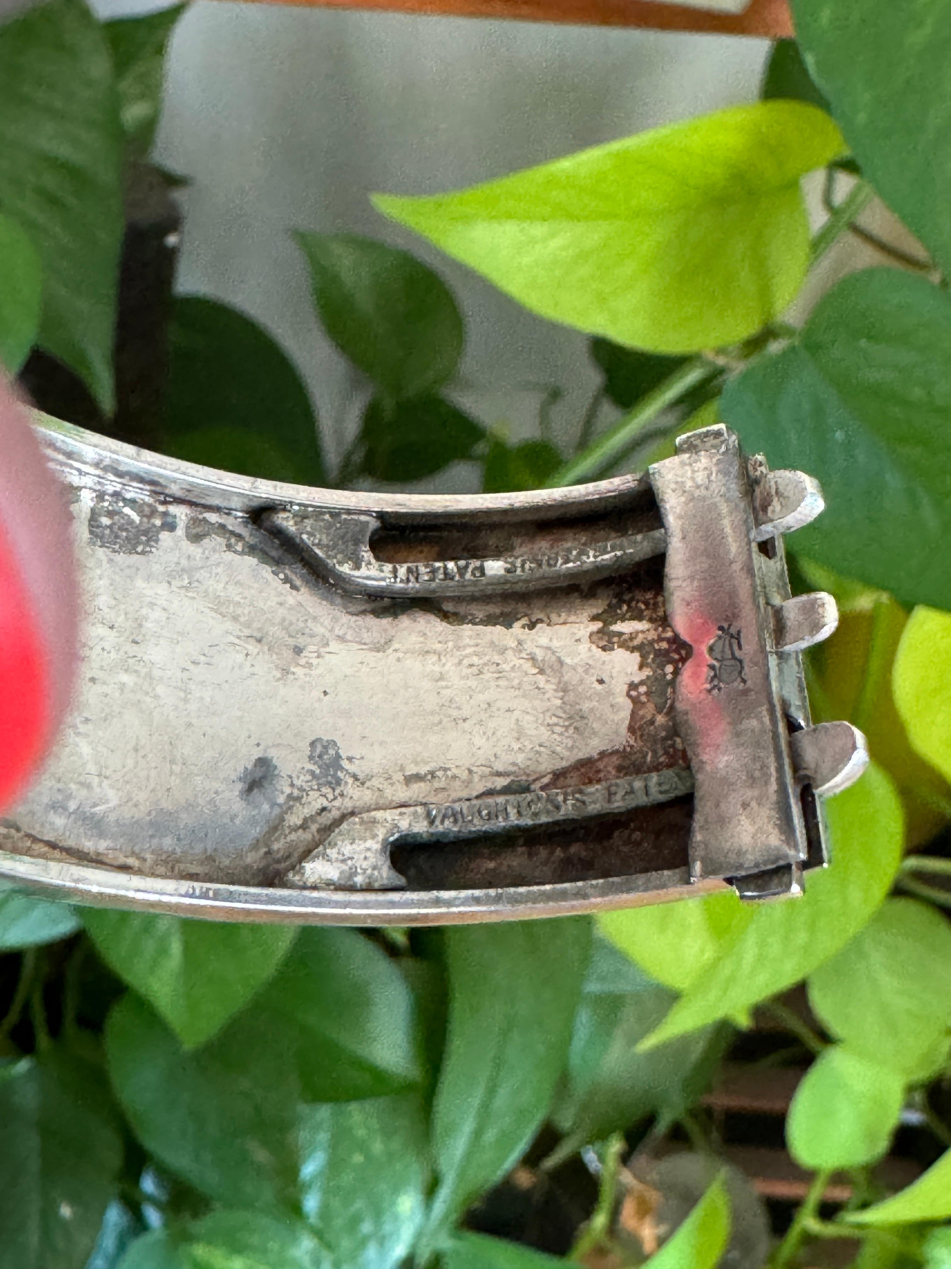 Bracciale con fibbia vittoriano in argento sterling, circa 1880, floreale in vendita 5