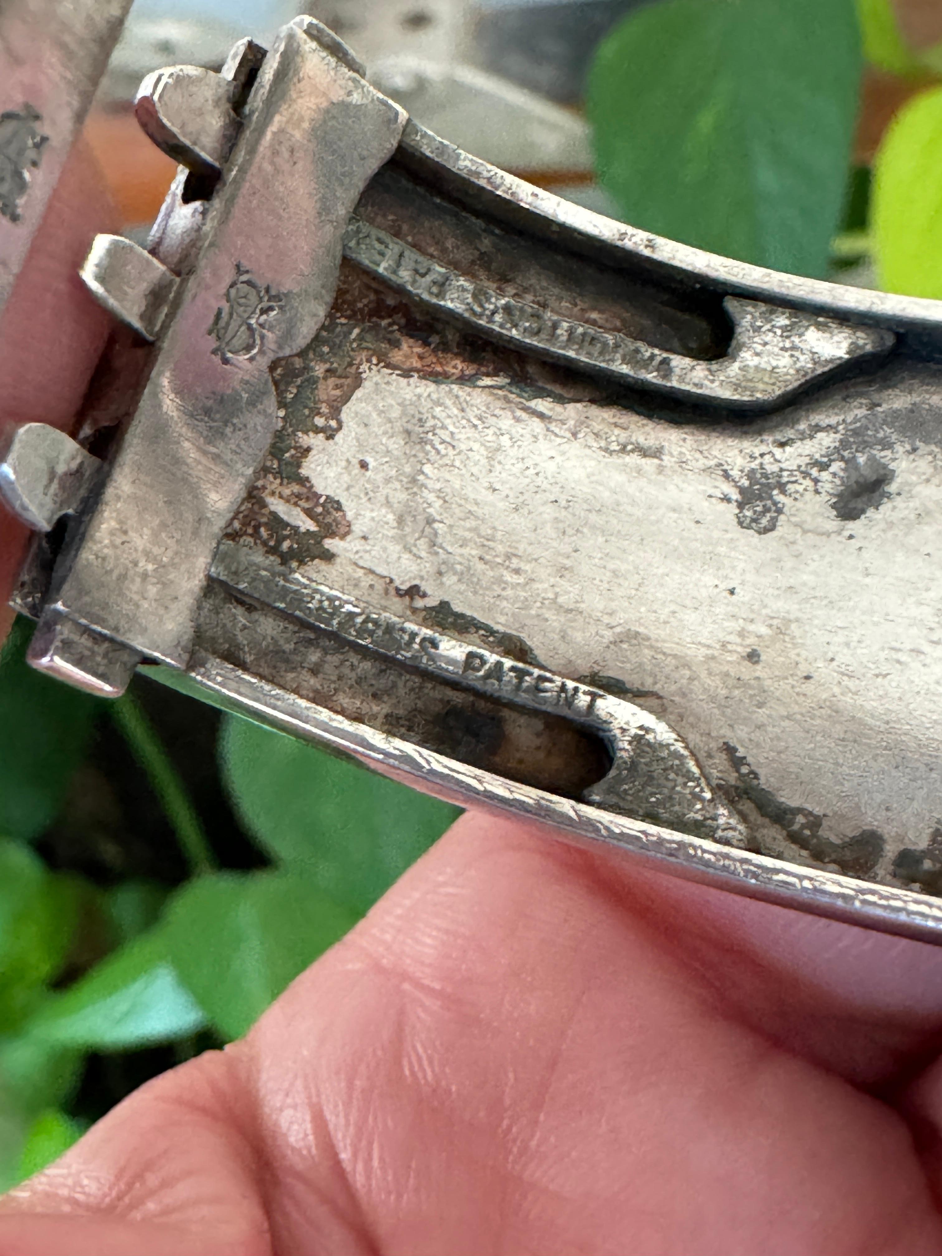 Bracciale con fibbia vittoriano in argento sterling, circa 1880, floreale in vendita 6