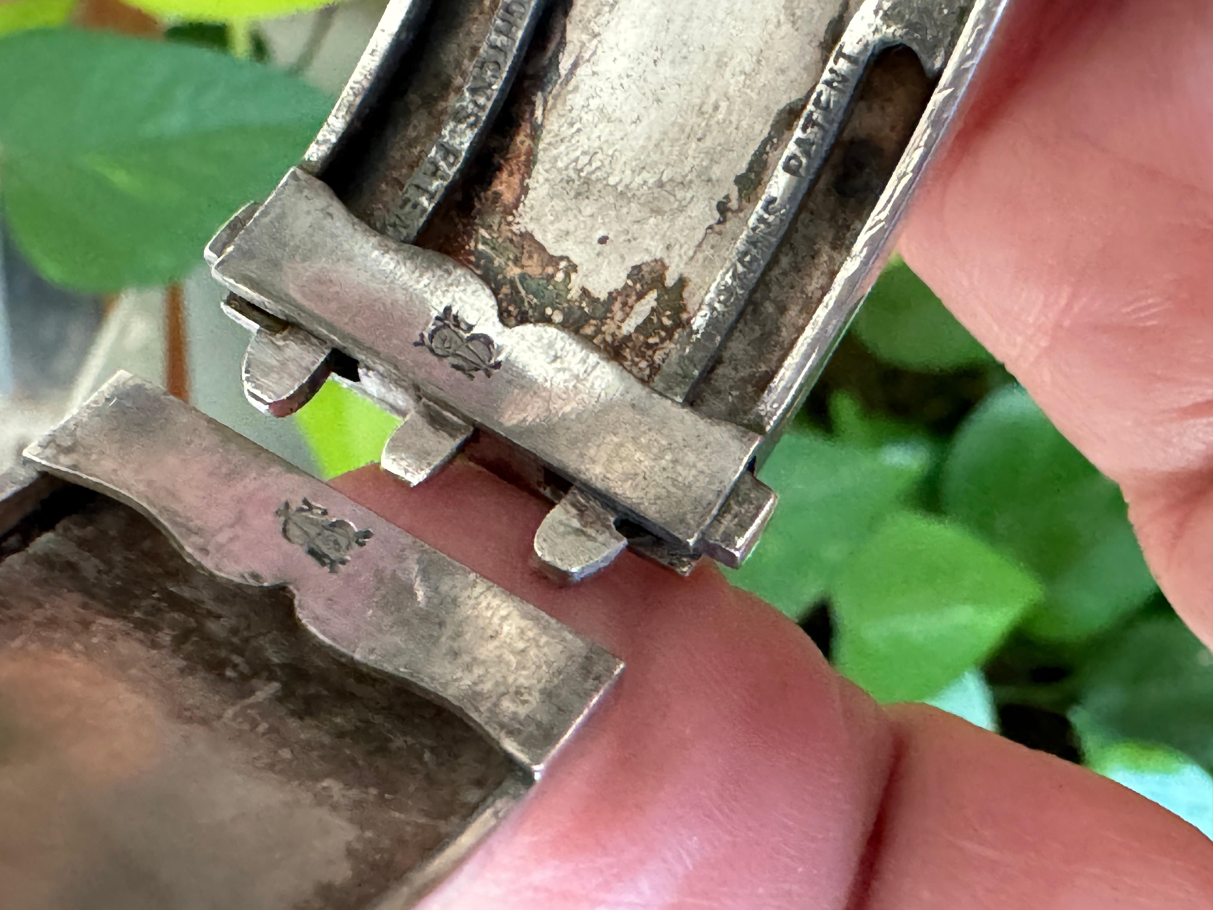 Bracciale con fibbia vittoriano in argento sterling, circa 1880, floreale in vendita 7