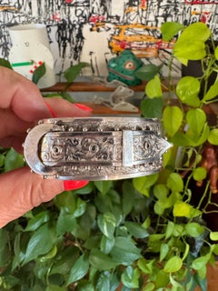 Sterling Silver Victorian Buckle Bracelet Circa 1880's Floral