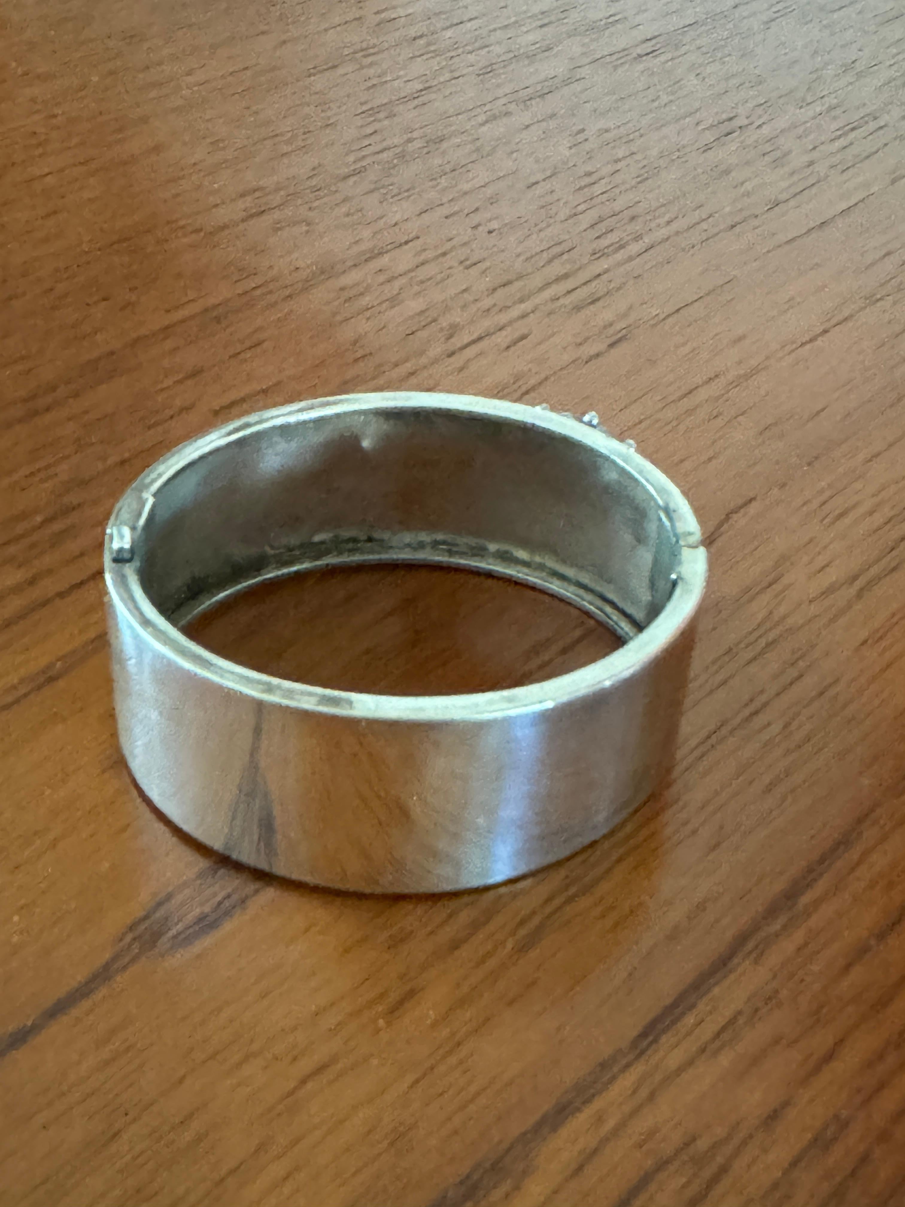 Bracciale con fibbia vittoriano in argento sterling, circa 1880, floreale in vendita 4