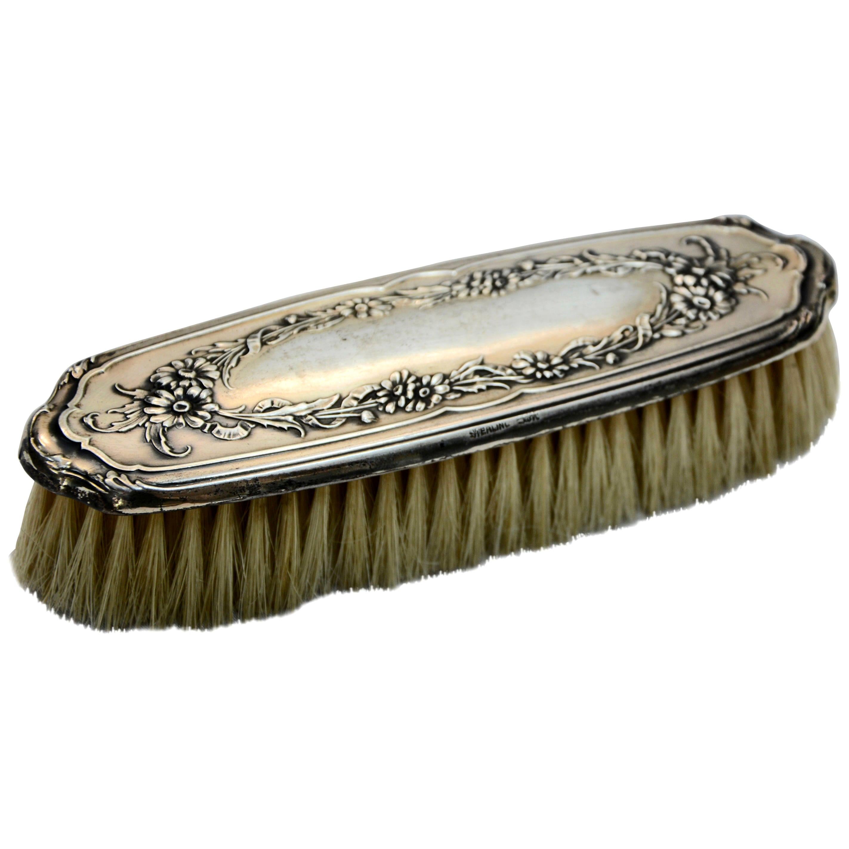 Sterling Silver Victorian Clothes Brush For Sale