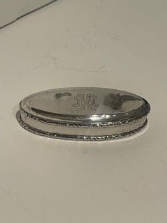 Sterling Silver Victorian Pill Box with Decorative Trim, Circa Early 1900s