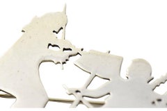 Sterling Silver Victorian Violin Musicians Brooch