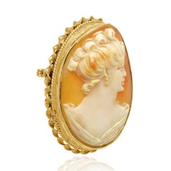 Sterling Silver Vintage Cameo Pin