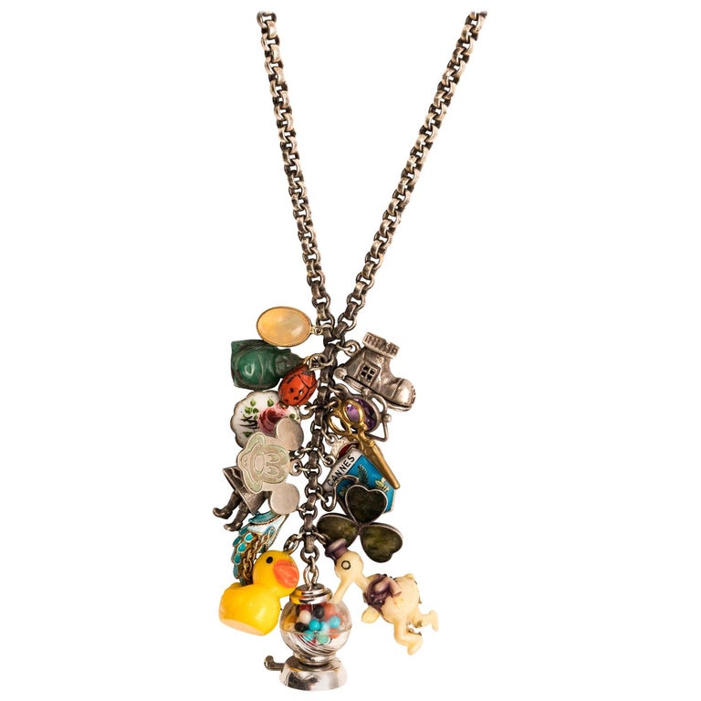 Vintage charm necklace clearance
