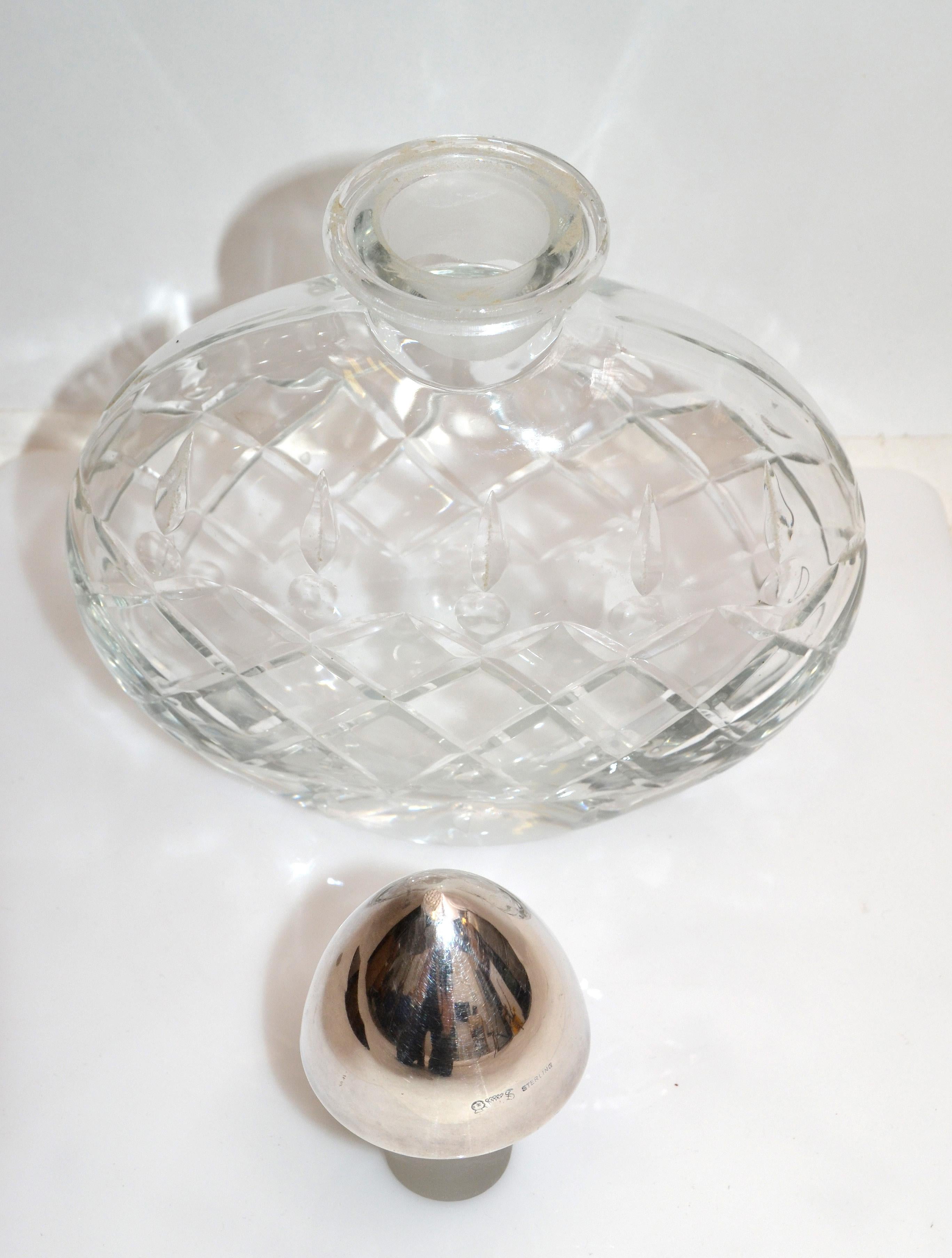 Parfümflasche aus Sterlingsilber im Vintage-Stil mit Silberstopfen (Englisch) im Angebot