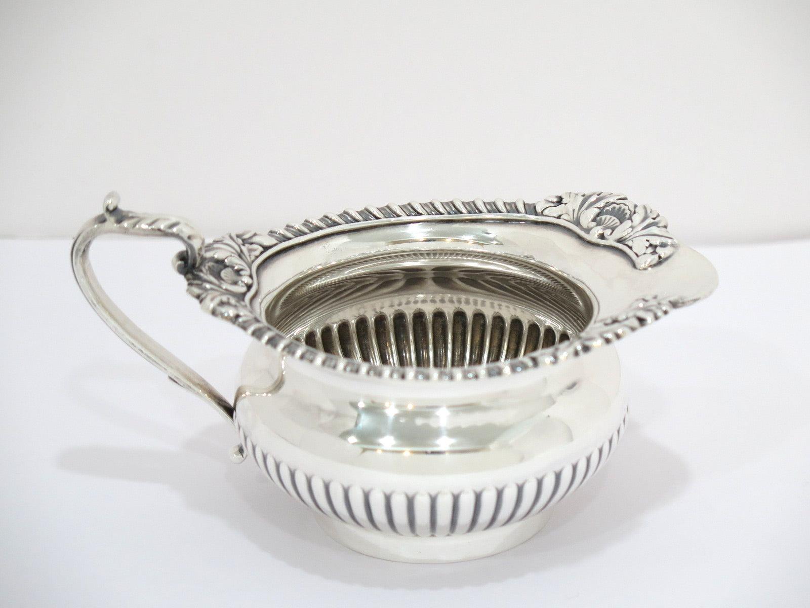 British Sterling Silver Vintage English Sugar Bowl & Creamer Set