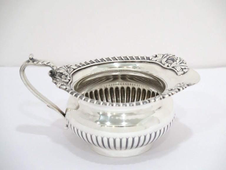British Sterling Silver Vintage English Sugar Bowl & Creamer Set For Sale