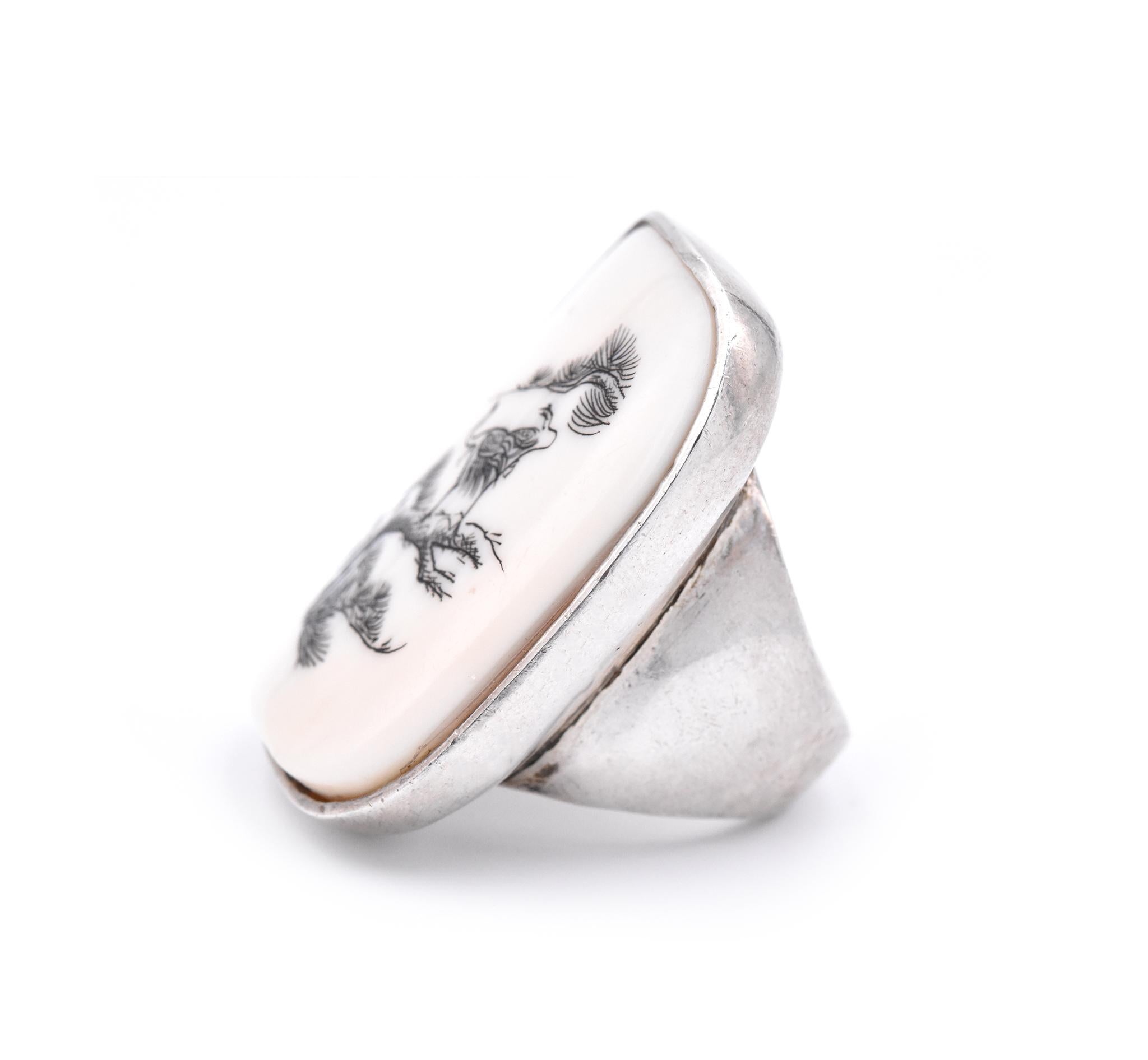 Material: sterling silver
Ring size: 10 (please allow up to two additional business days for sizing requests)
Dimensions: ring band measures 41.35mm X 30.77mm
Weight: 40.21 grams

