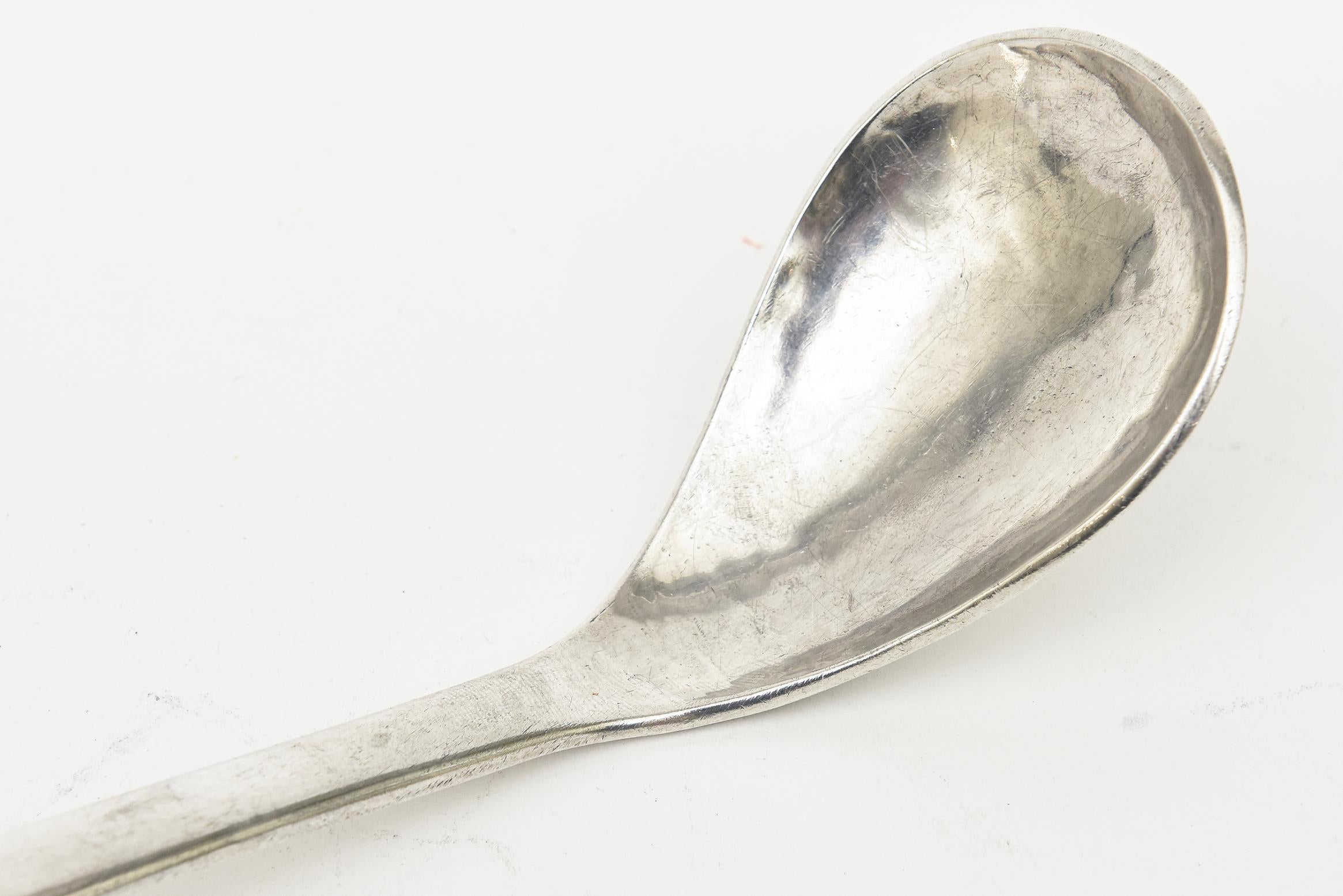 Late 20th Century Sterling Silver Vintage Modernist Hallmarked Salad Servers or Serving Pieces For Sale