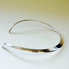 Sterling Silver Vintage Neck Ring by N.E. From, Denmark, 1960s
