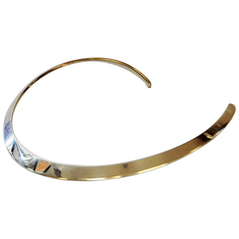 Sterling Silver Vintage Neck Ring by N.E. From, Denmark, 1960s For Sale