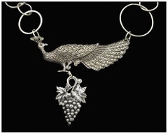Sterling silver vintage peacock pendant necklace from Lorraine’s Bijoux on offer
