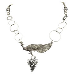 Sterling silver Retro peacock pendant necklace from Lorraine’s Bijoux on offer