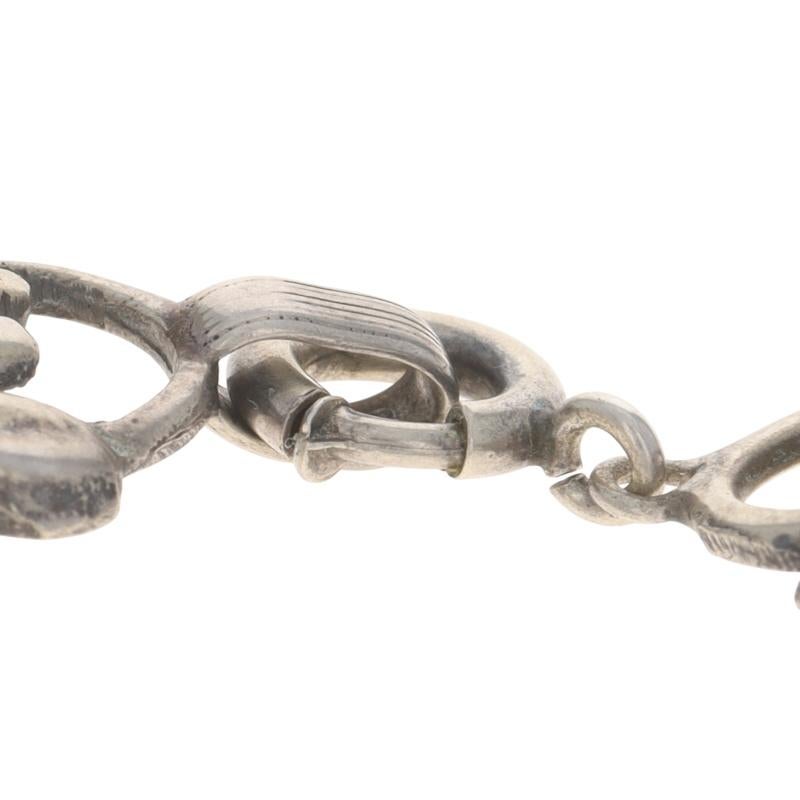 Bracciale a ventaglio d'epoca in argento sterling 7 3/4