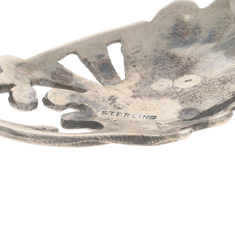 Bracciale a ventaglio d'epoca in argento sterling 7 3/4