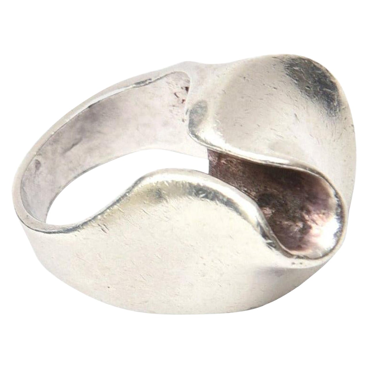 Sterling Silver Vintage Sculptural Modernist Ring Hallmarked (bague en argent)