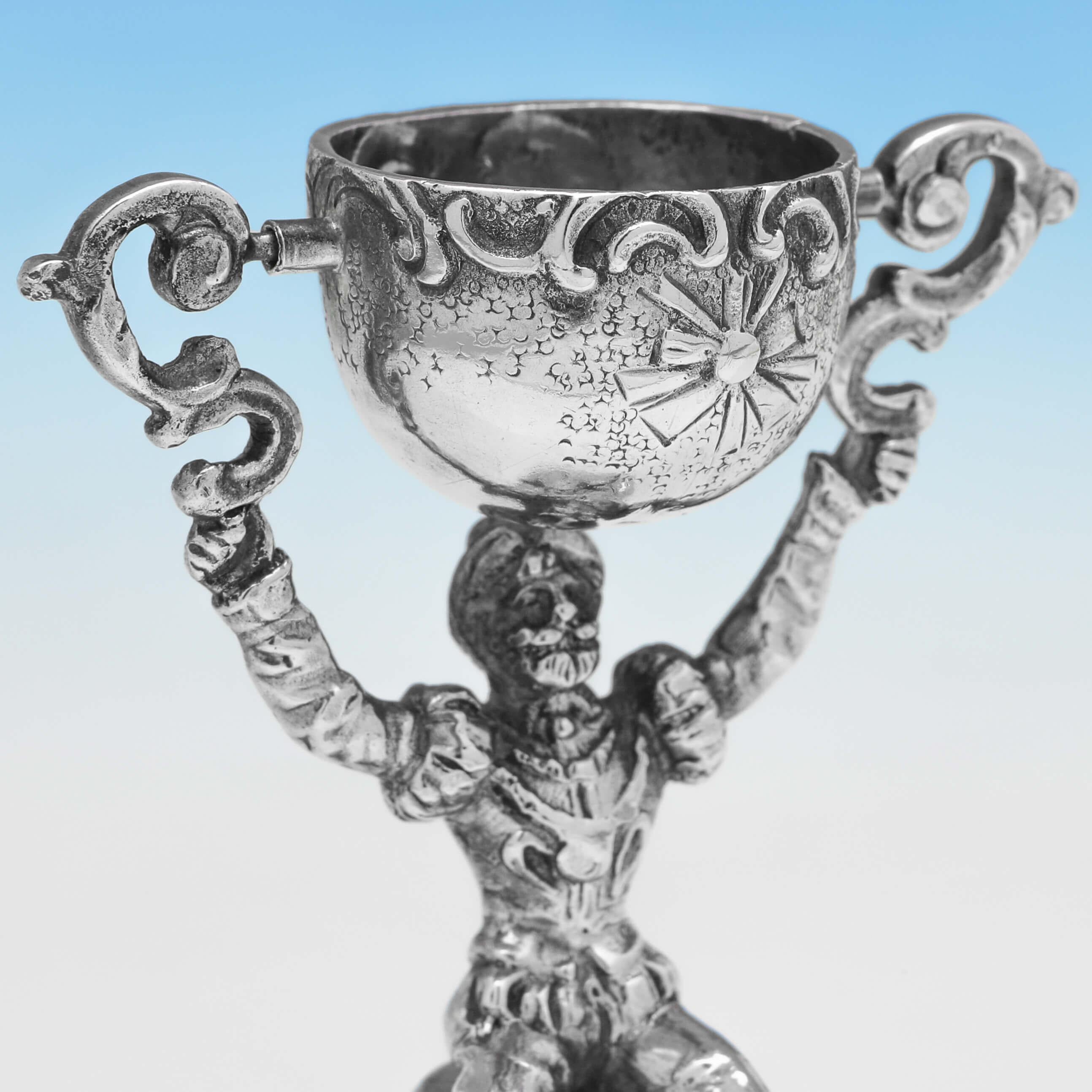 English Sterling Silver Wager Cup or Marriage Cup, Berthold Muller 1912 Import Marked For Sale
