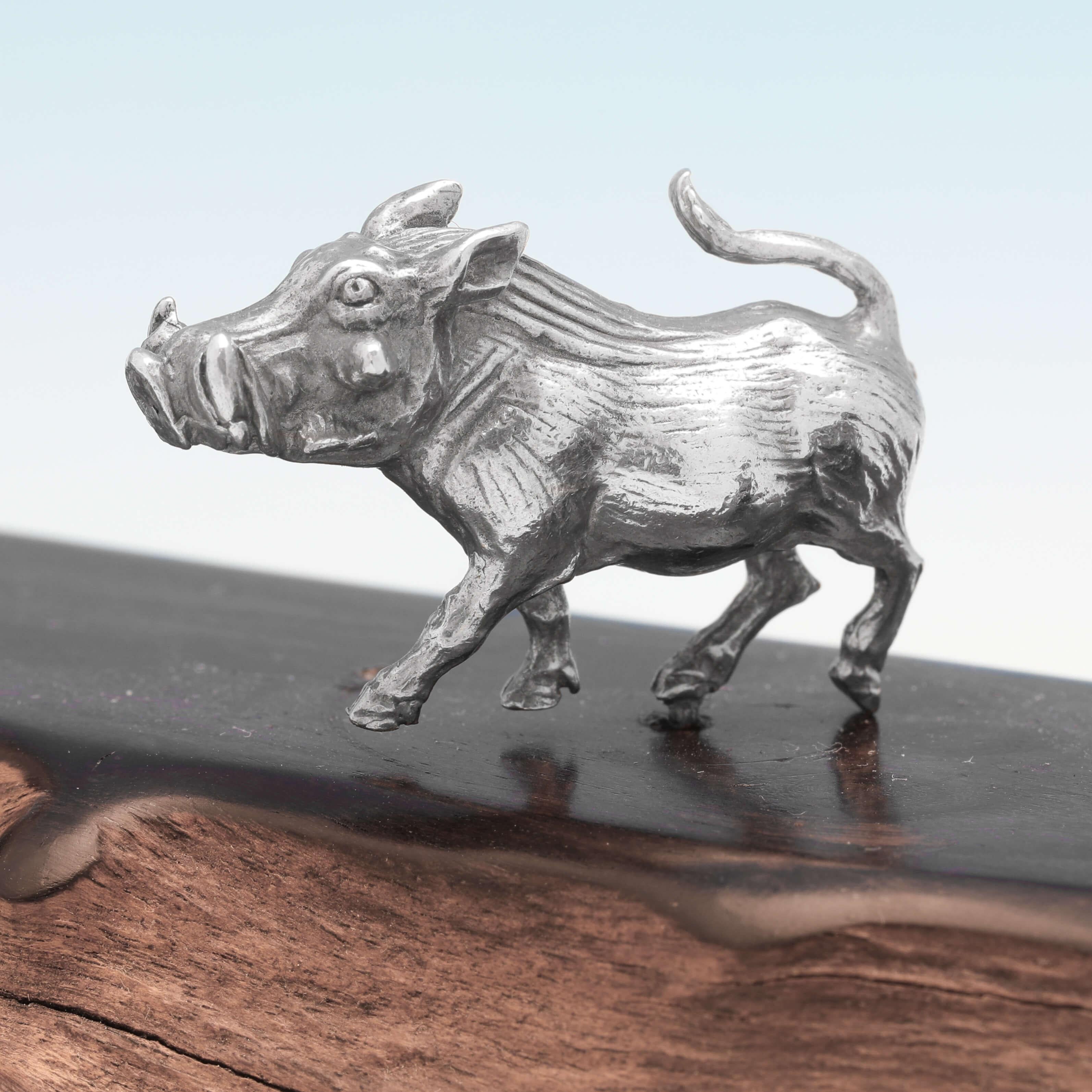 Patrick Mavros Sterling Silver Warthog Family Sculpture Made, Circa 2000 In Good Condition In London, London