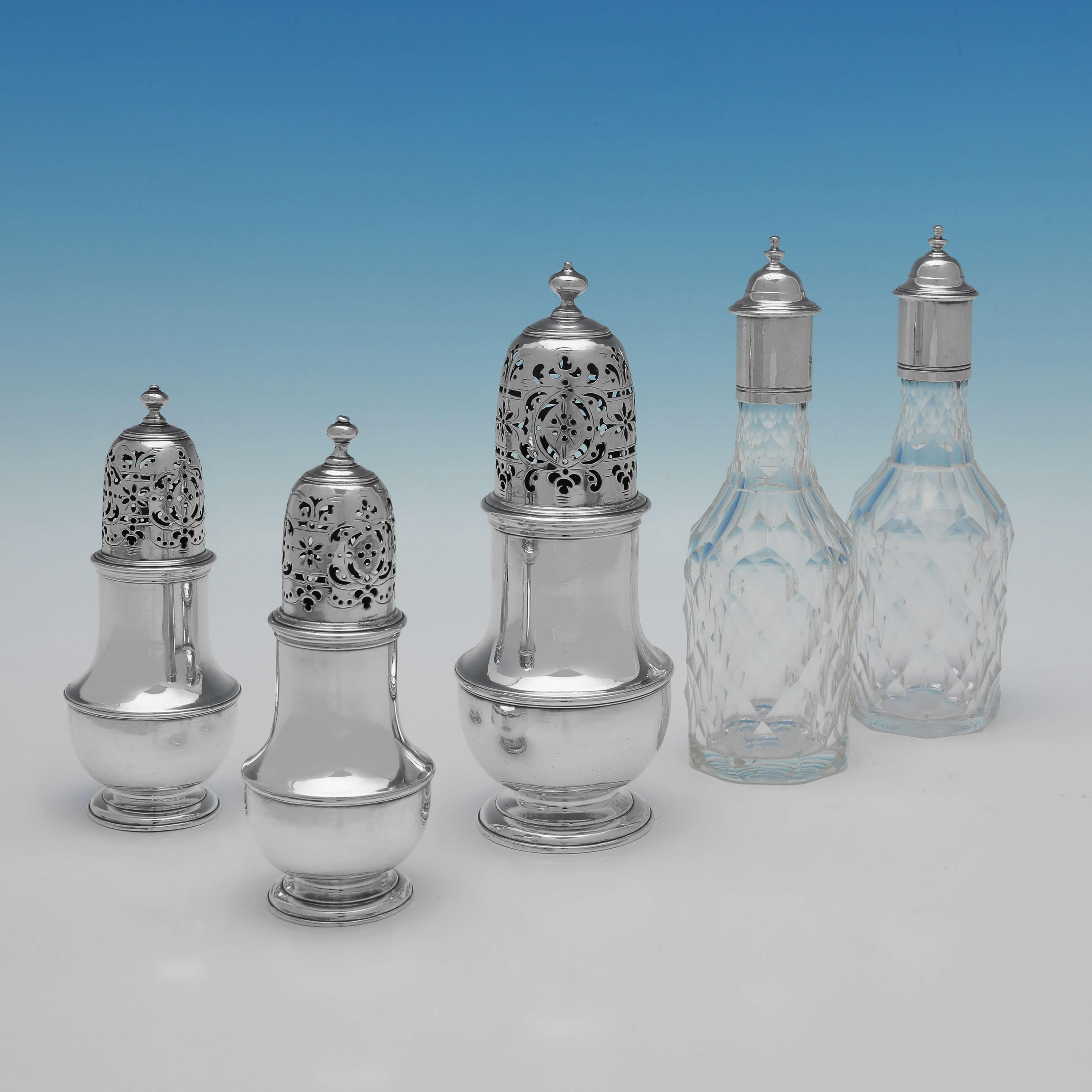 Warwick Cruet, George I Period, Antique Sterling Silver, London 1726 Bamford For Sale 1