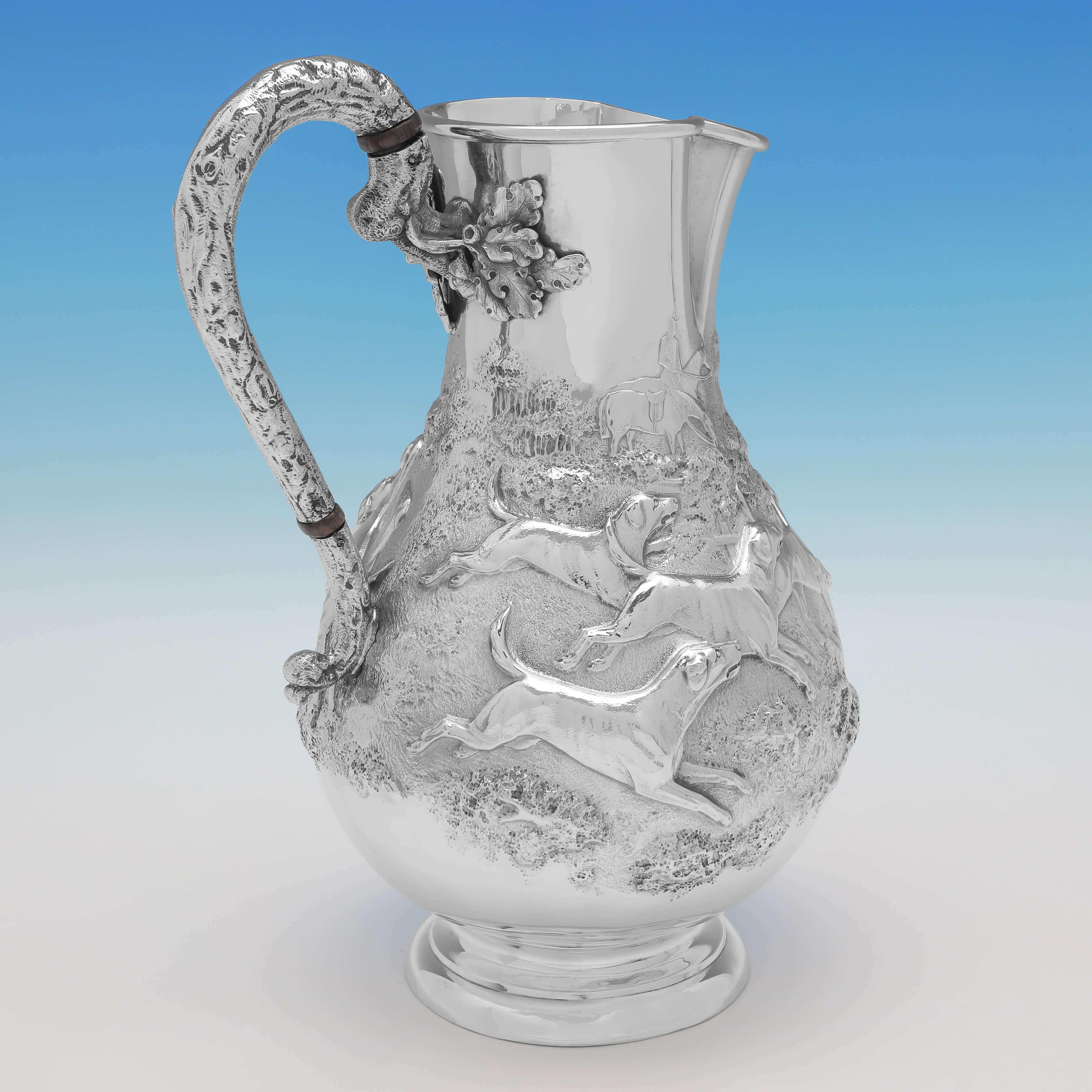 English Racing Interest - Victorian Sterling Silver Water Jug - Jubilee Ladies Cup 1887 For Sale