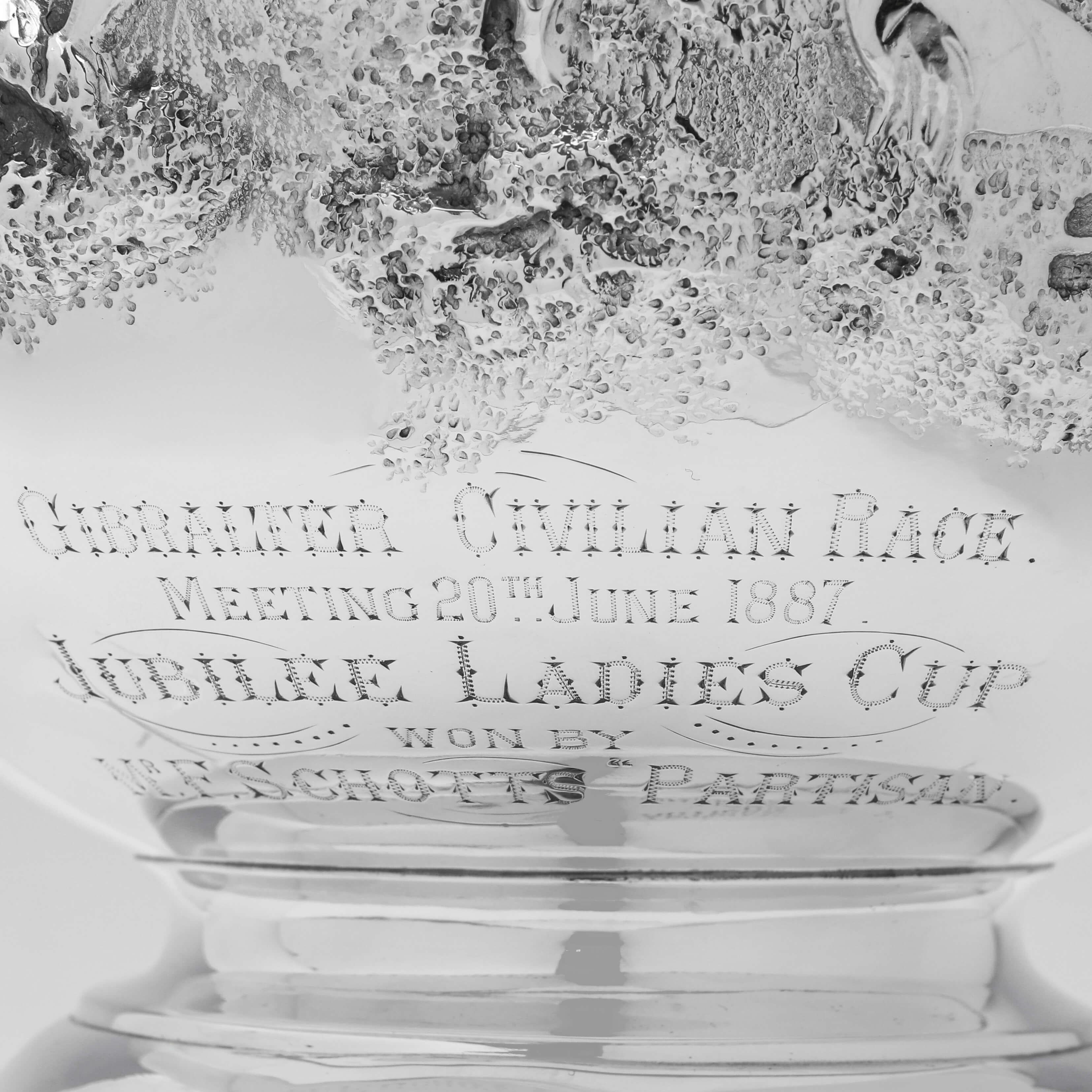 Racing Interest - Victorian Sterling Silver Water Jug - Jubilee Ladies Cup 1887 For Sale 2