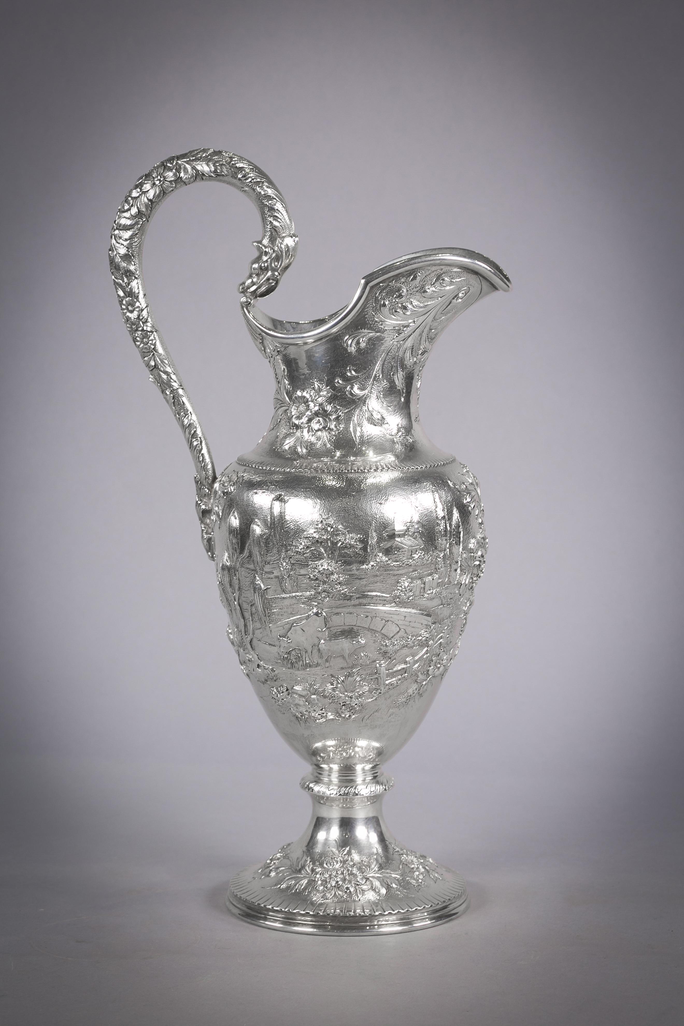 Sterling silver water jug, S. Kirk and Son Co., circa 1900.