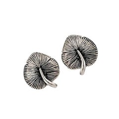 Sterling Silver Water Lily Leaf Earrings by John Landrum Bryant