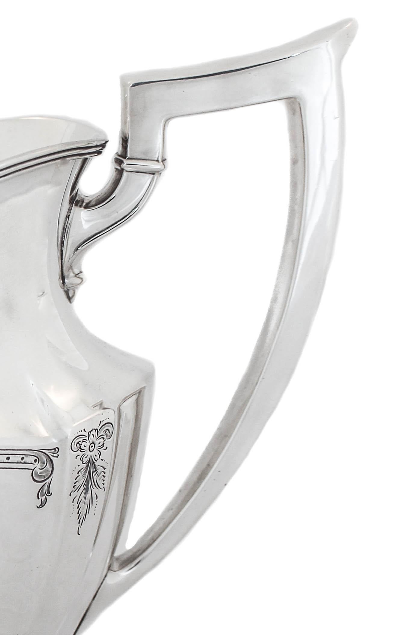 Sterling Silver Water Pitcher, 1928 In Excellent Condition For Sale In Brooklyn, NY