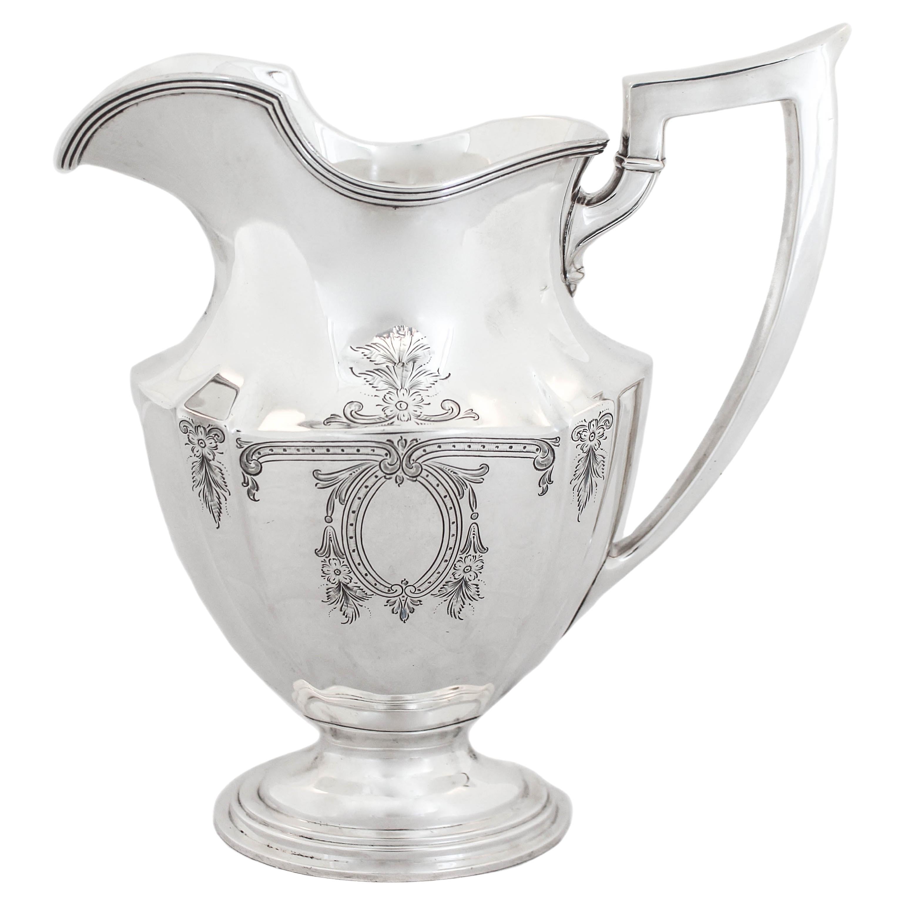 Sterling Silver Water Pitcher, 1928 For Sale