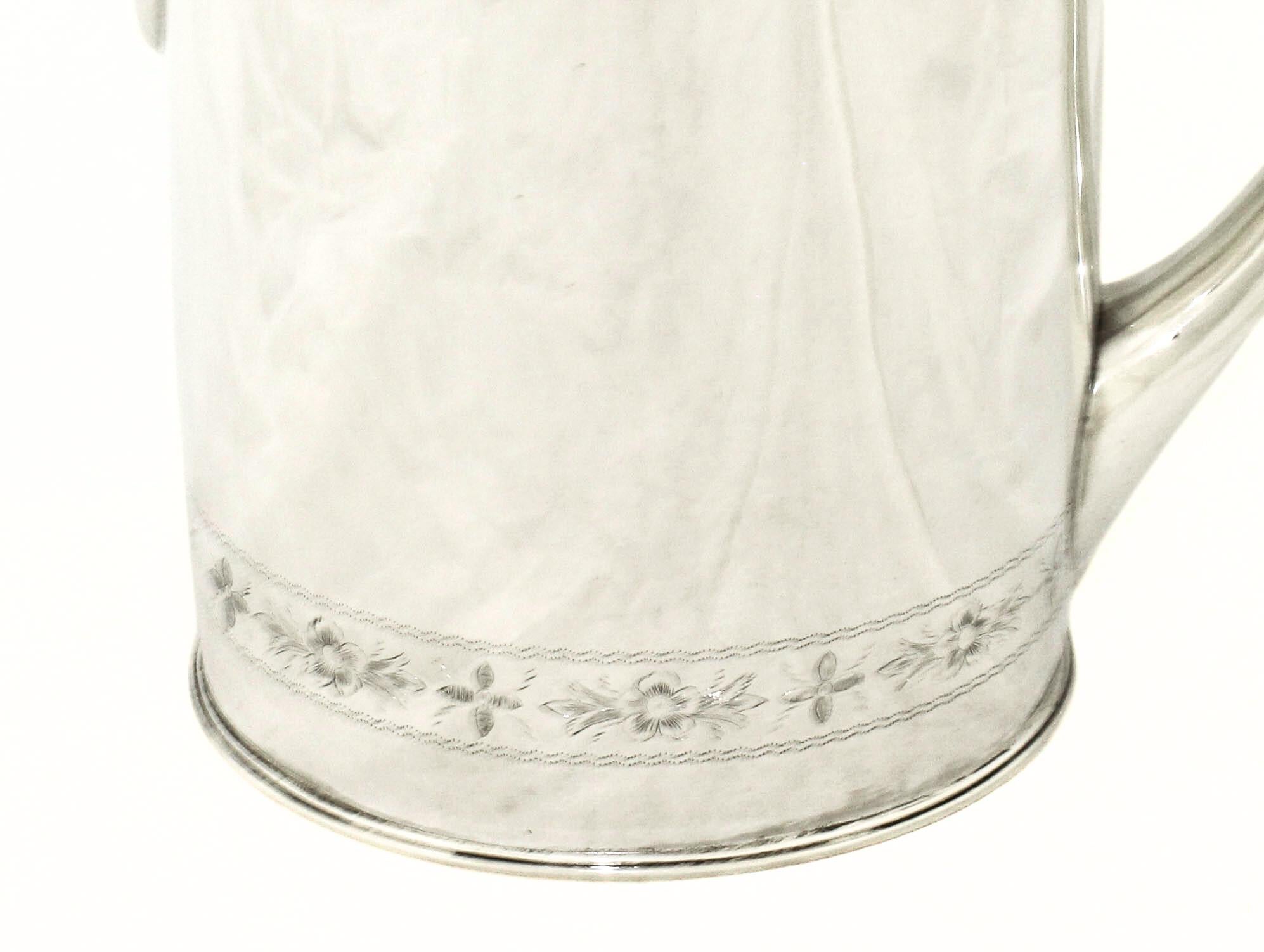 Pichet à eau en A Silver par Gebelein Excellent état - En vente à Brooklyn, NY