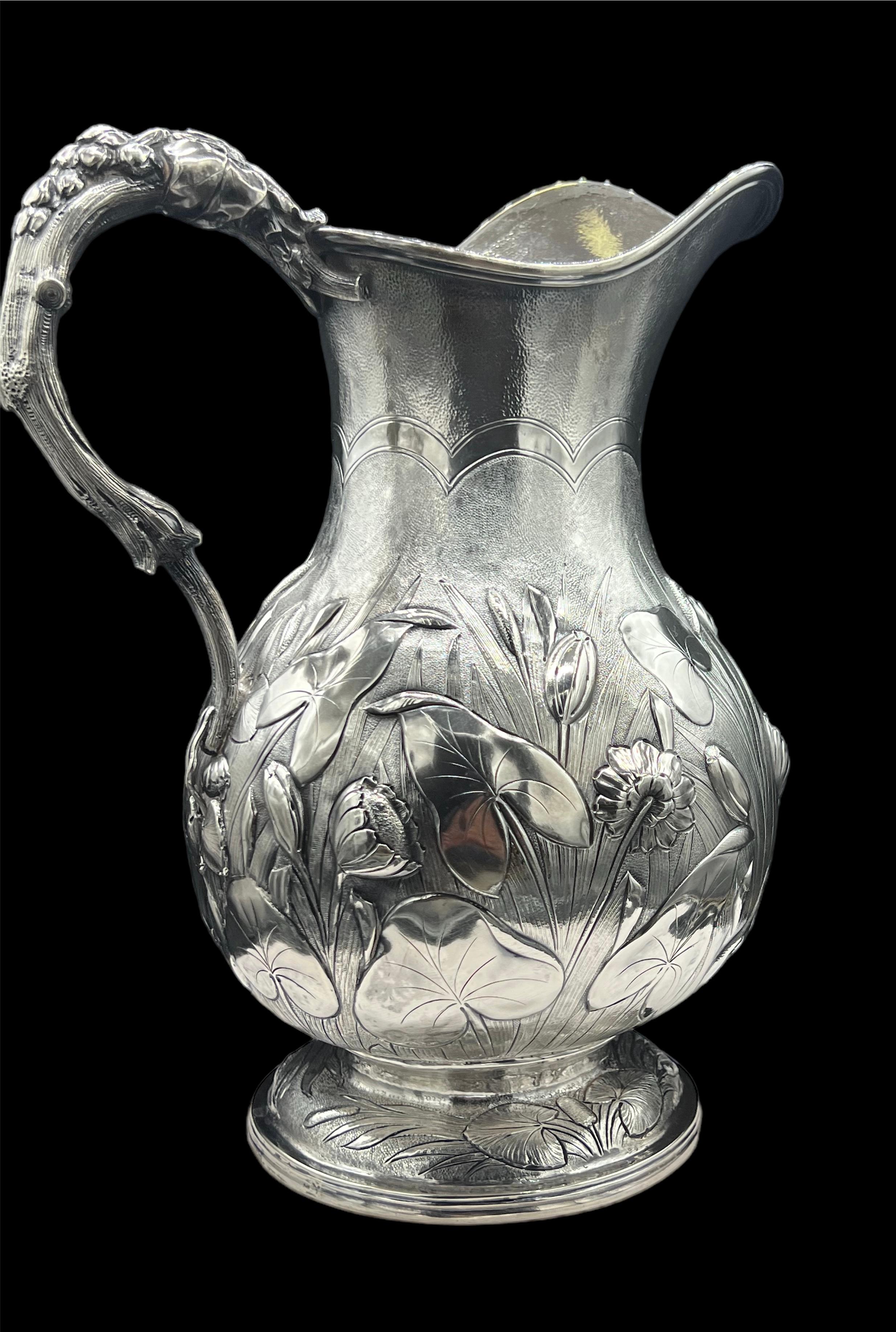 Sterling Silver Water Pitcher ( John Cox & Co ) For Sale 3