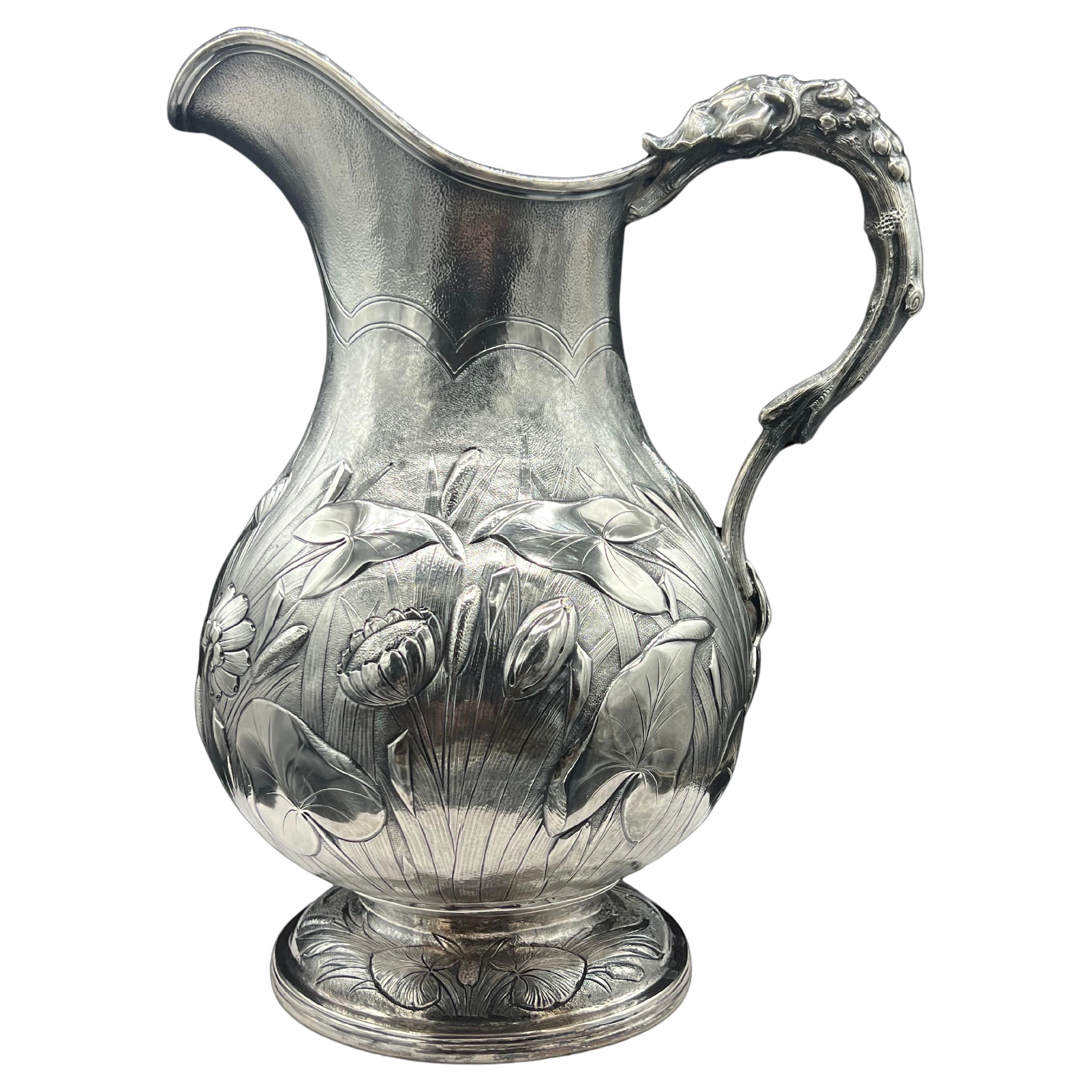 Sterling Silver Water Pitcher ( John Cox & Co ) For Sale