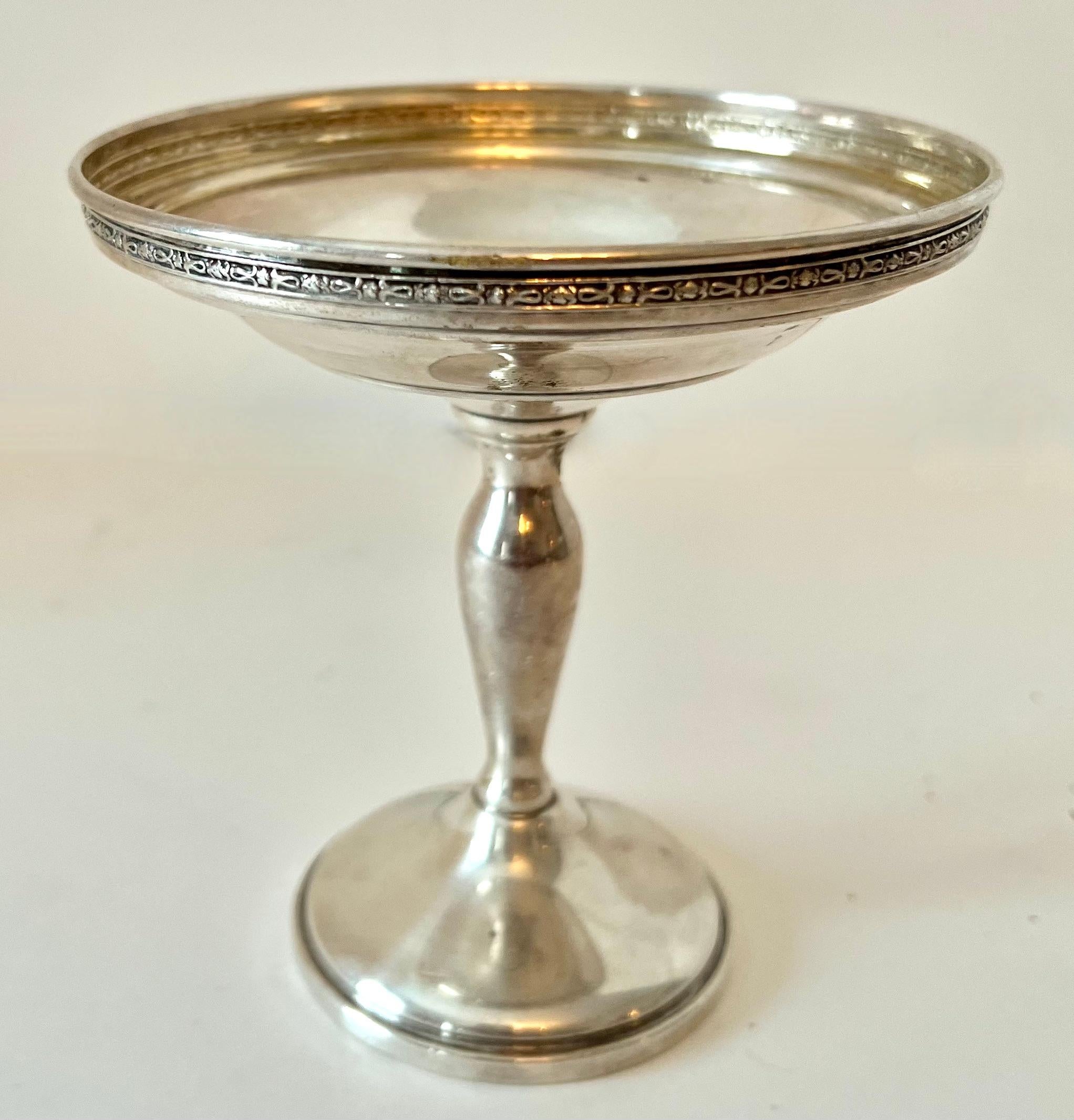 20th Century Sterling Silver Weighted Pedestal Compote  For Sale