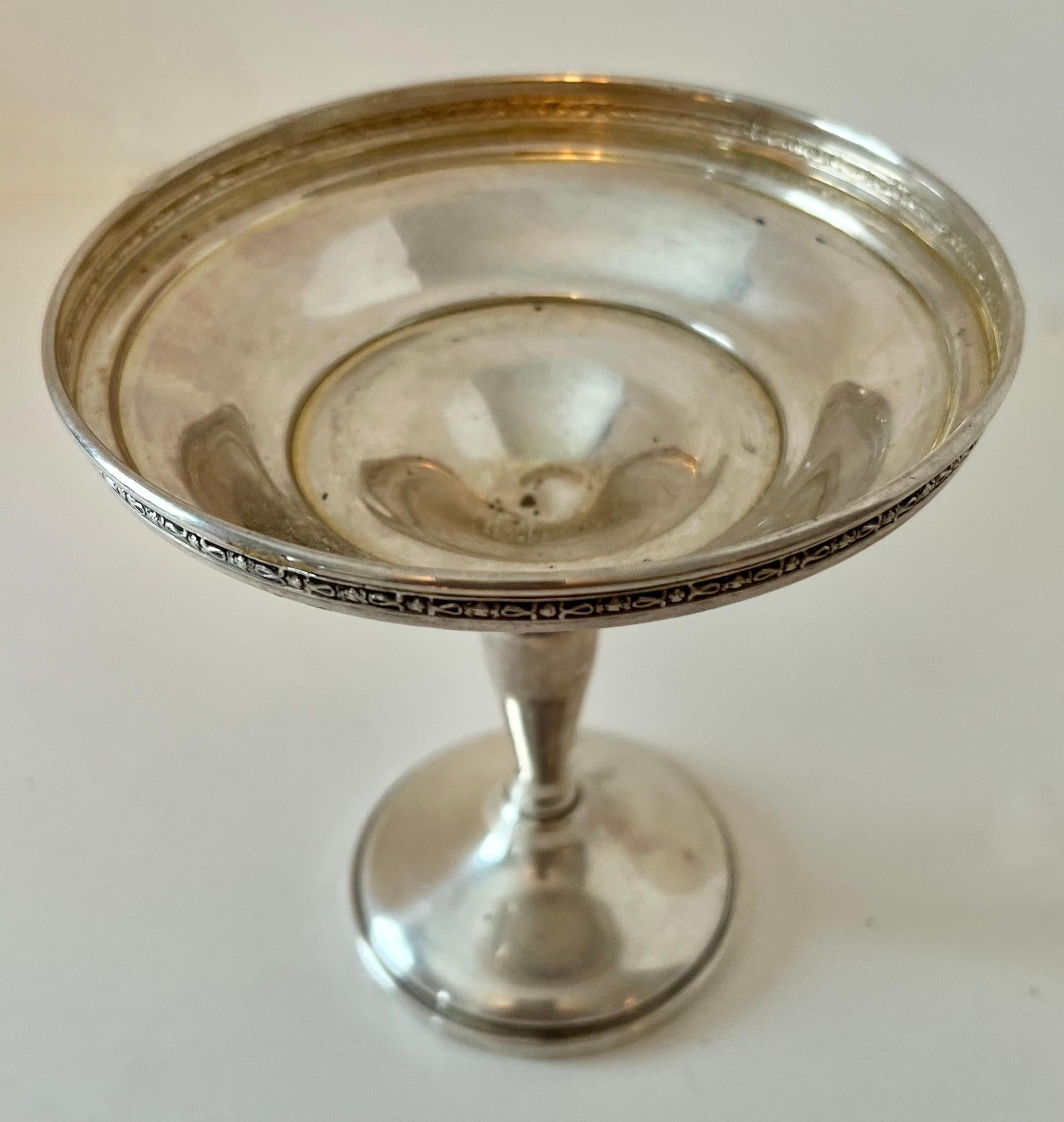 Sterling Silver Weighted Pedestal Compote  For Sale 1