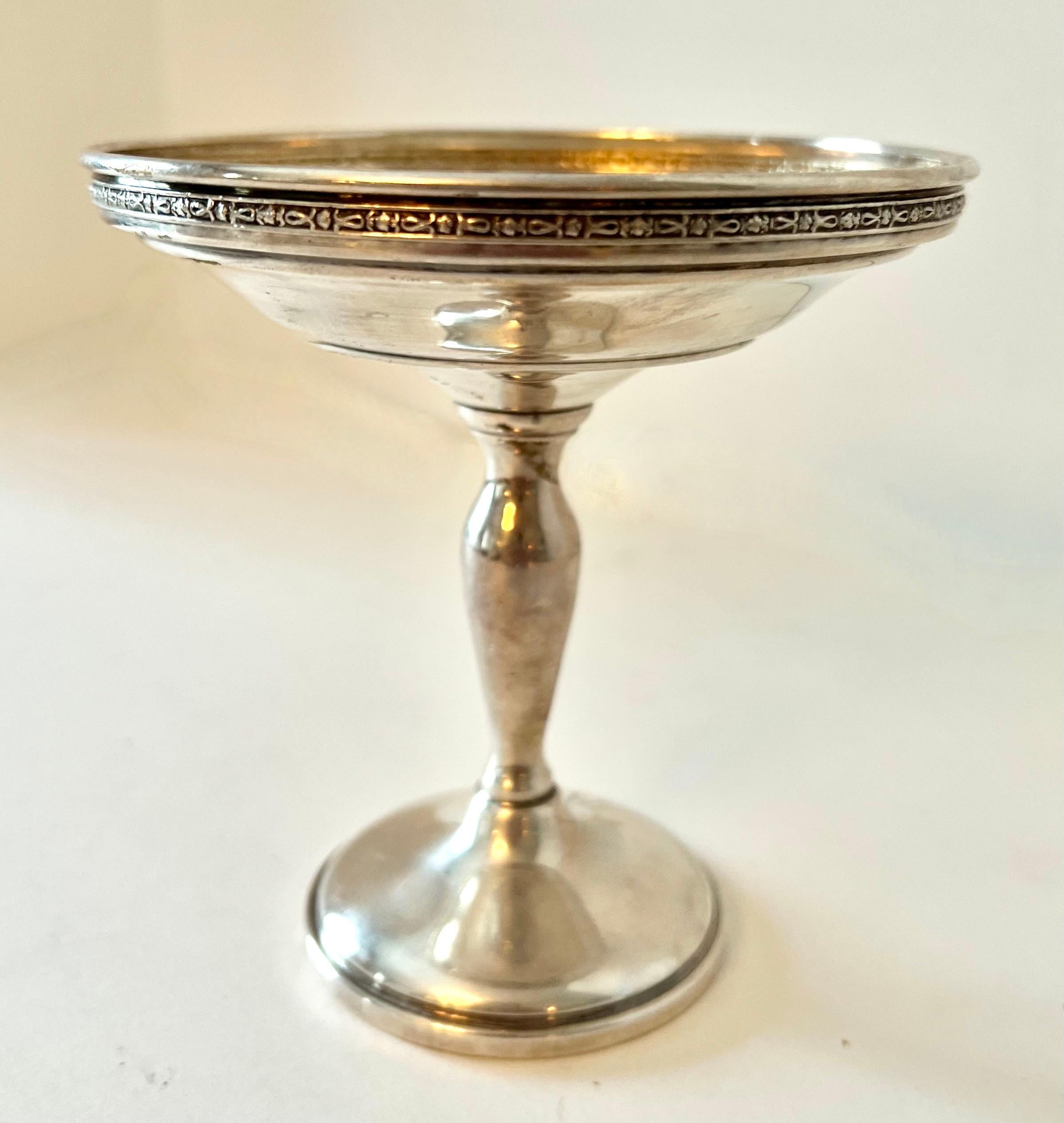 Sterling Silver Weighted Pedestal Compote  For Sale 2