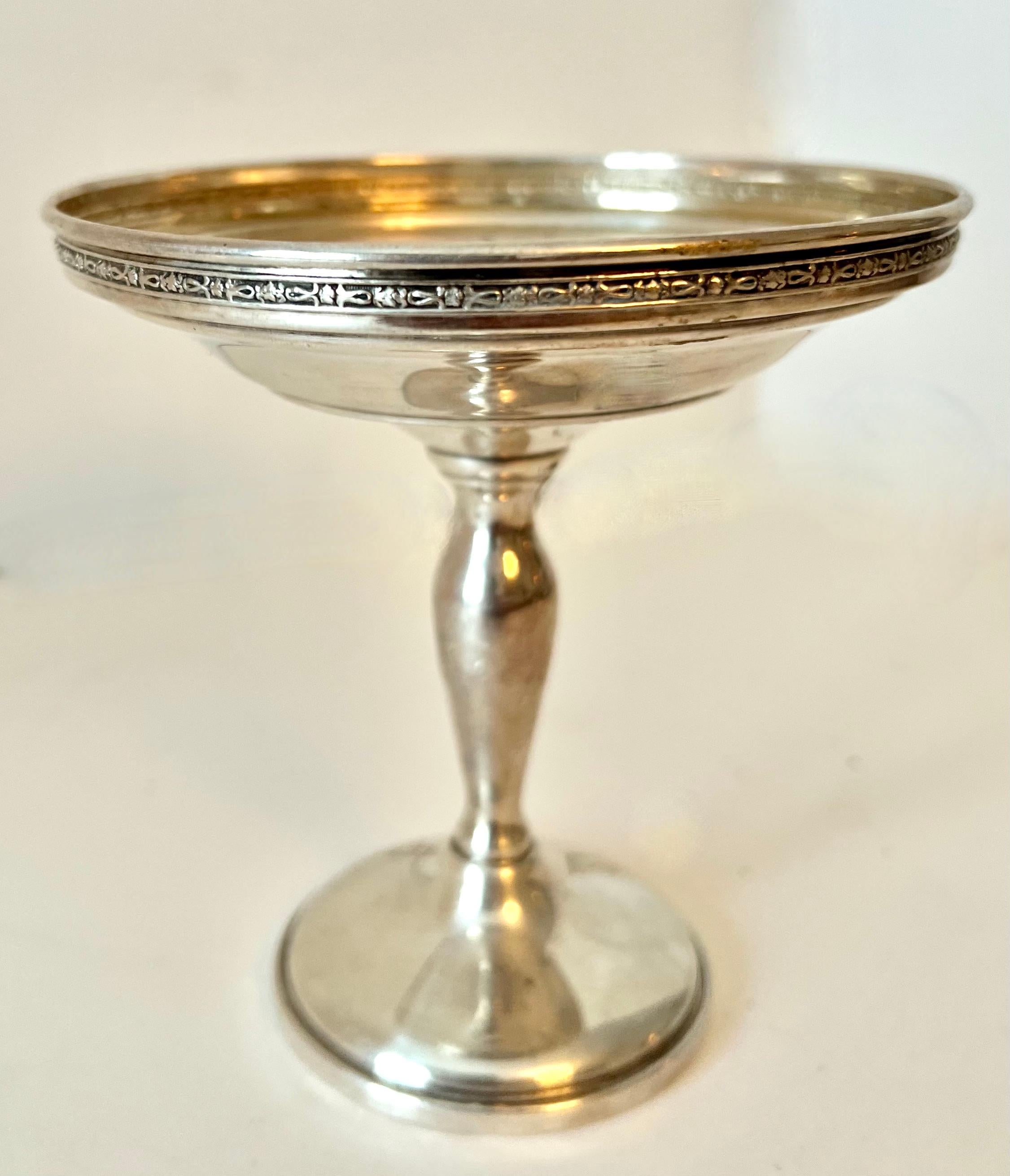 Sterling Silver Weighted Pedestal Compote  For Sale 3