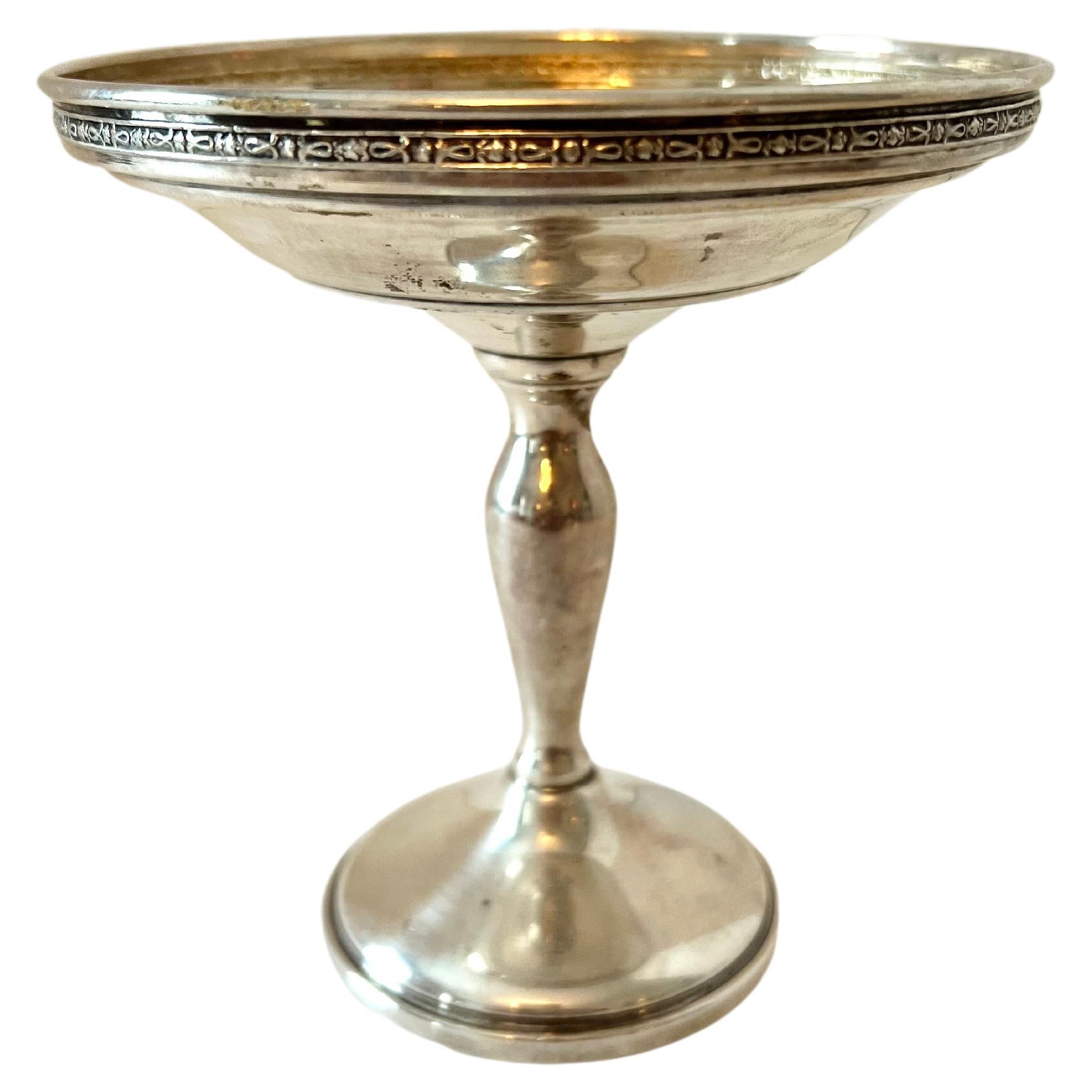 Sterling Silver Weighted Pedestal Compote  For Sale