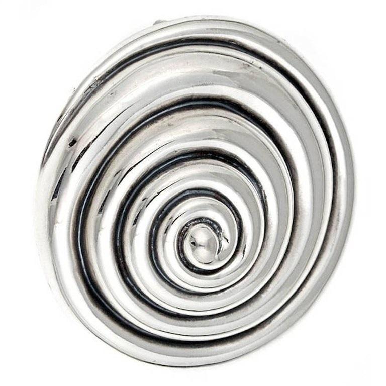 Contemporary Sterling Silver WHIRLPOOL Brooch by John Landrum Bryant For Sale